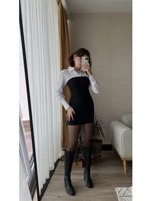 Dakota Siyah Gömlek Elbise