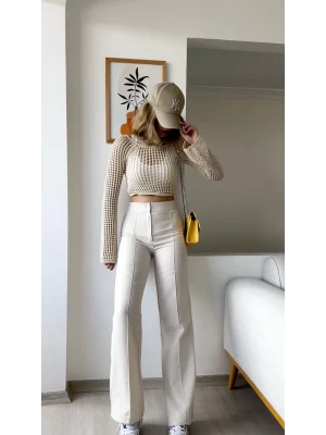 Keten Çimalı Pantolon