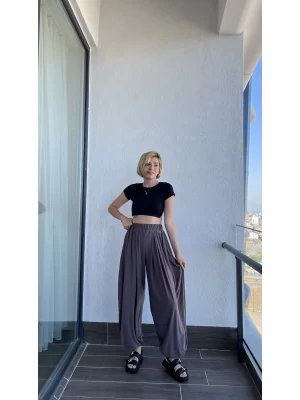 Rapsy Kahve Tonu Dökümlü Model Pantolon