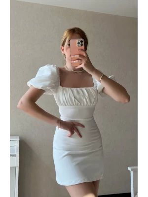 Sandy Beyaz Elbise