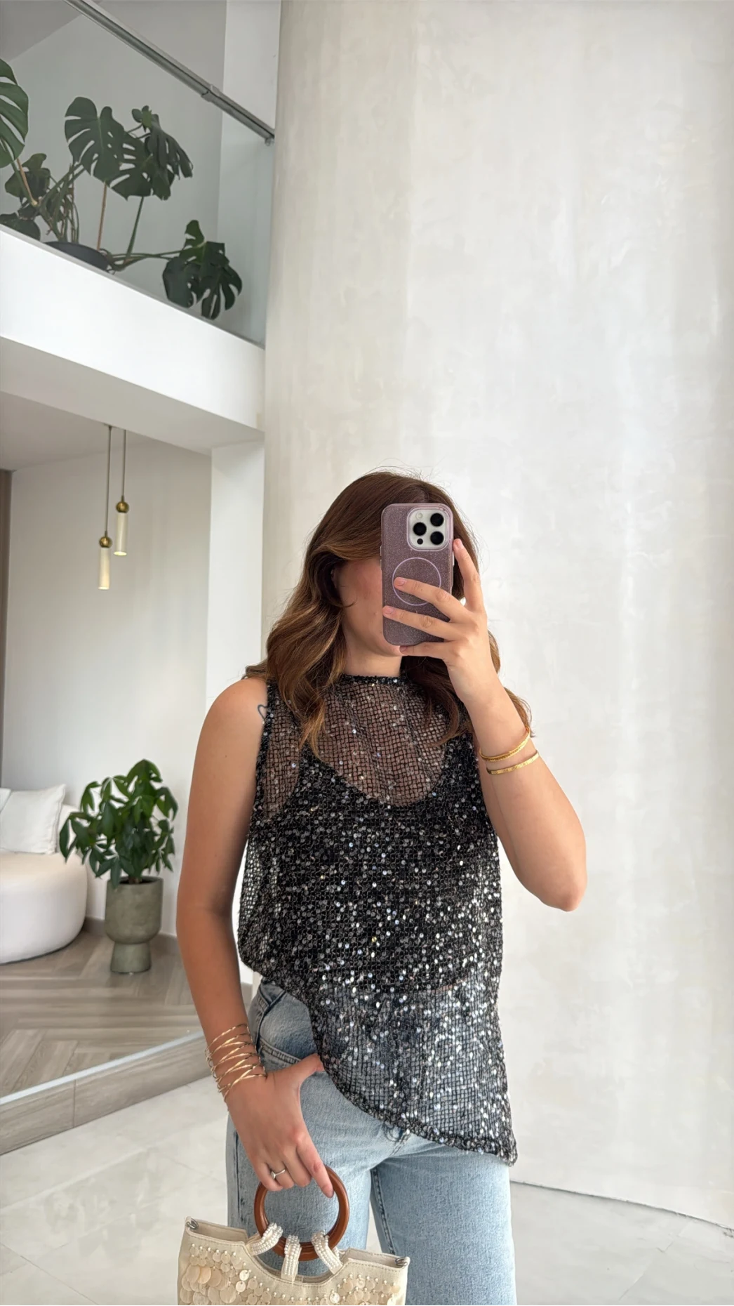 14 TEMMUZ KARGOLAMA - İçi Askılı Body Pullu Bluz - Siyah - Kod: 1115