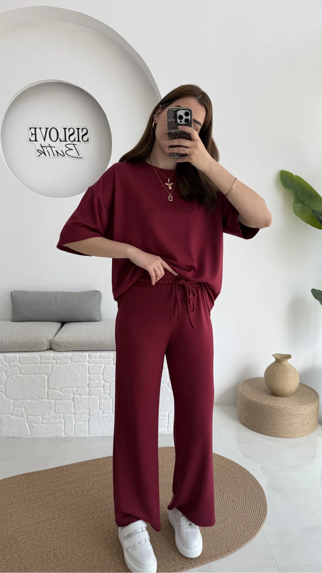 2 İplik Oys Kumaş Eşofman Takımı Bordo