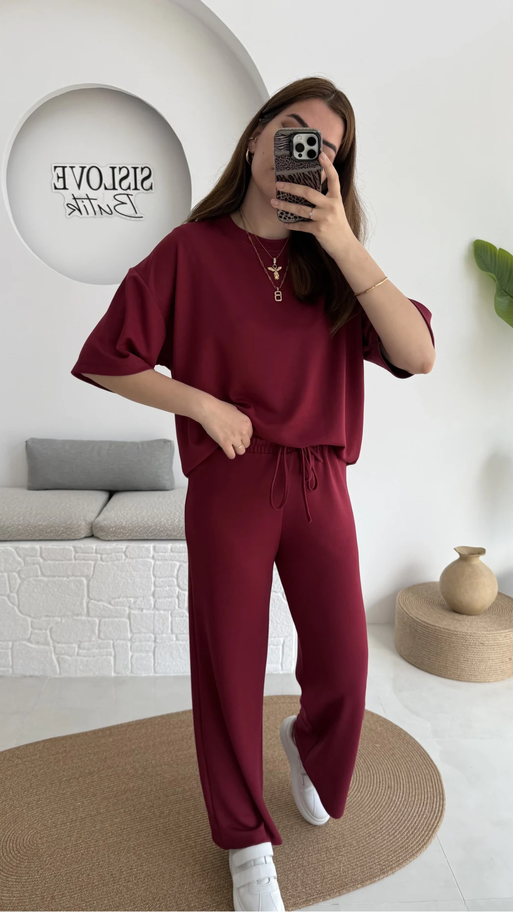 2 İplik Oys Kumaş Eşofman Takımı Bordo