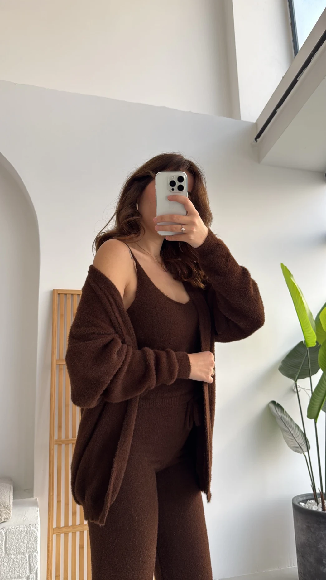 3 Parça Yumoş Takım - Kahverengi