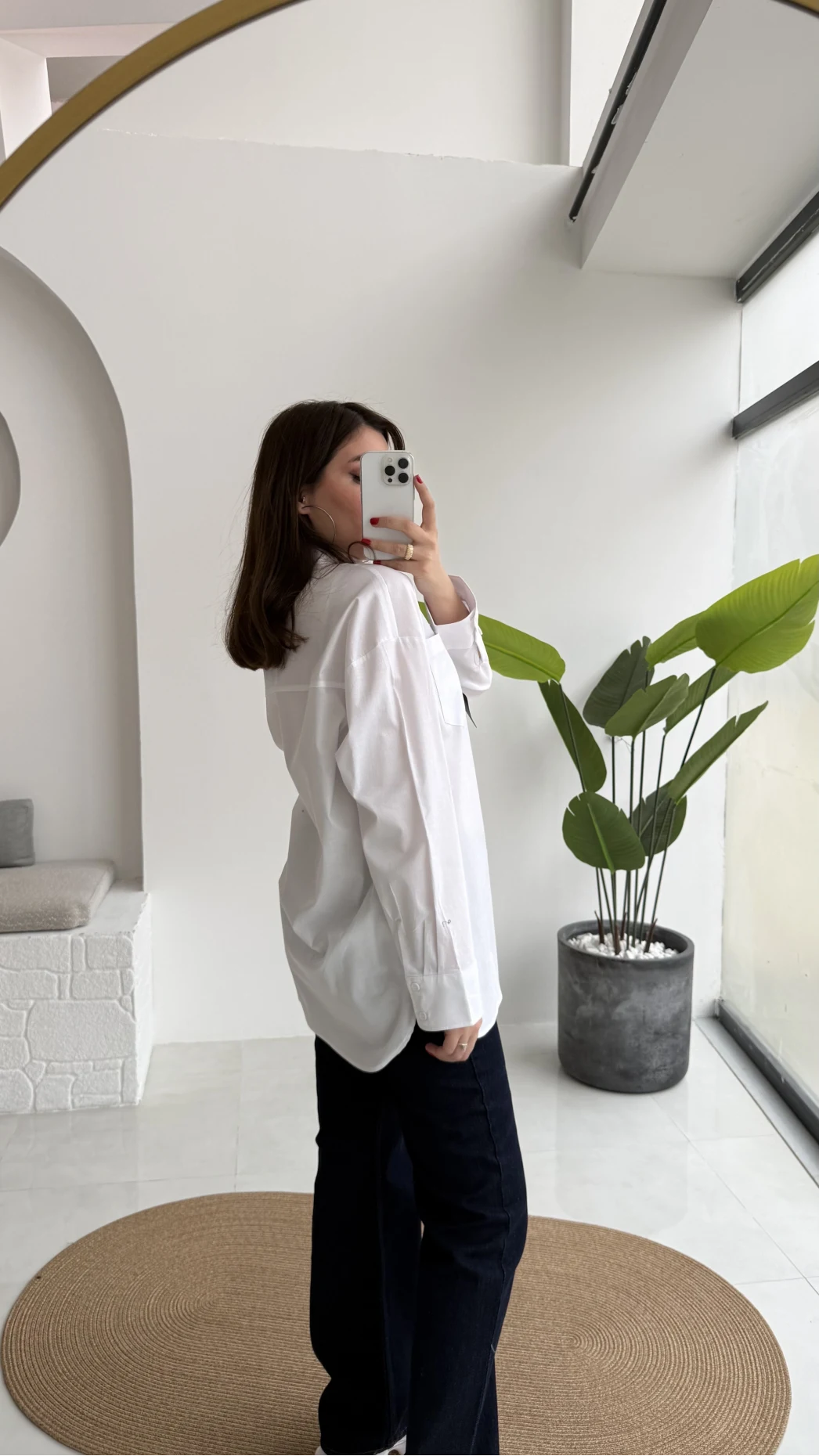 Claire Fularlı Gömlek - Beyaz - Kod: 5427