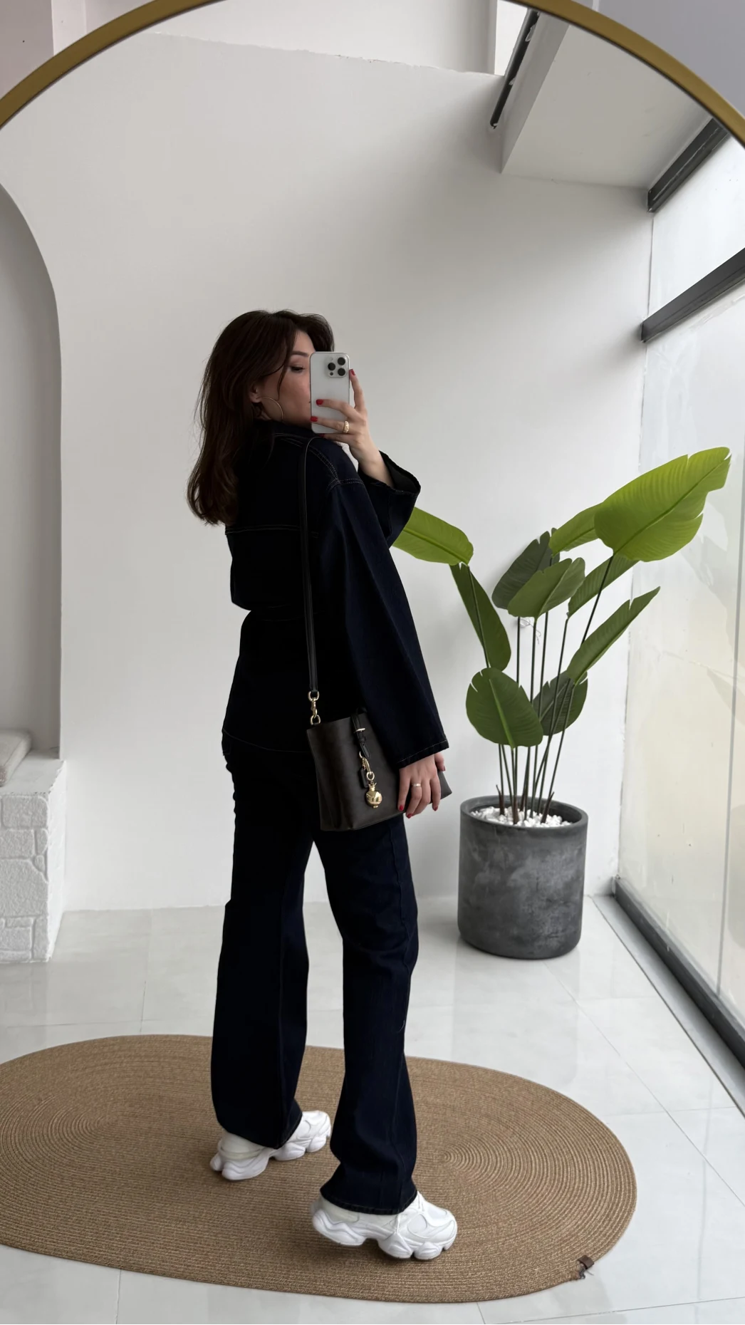 Rusty Lacivert Kuşaklı Denim Takım