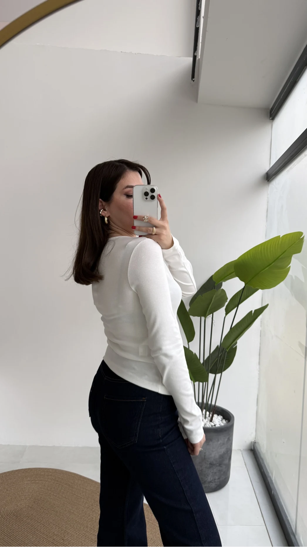 Granny Fermuar Detaylı Uzun Kollu Bluz - Ekru - Kod: 31993