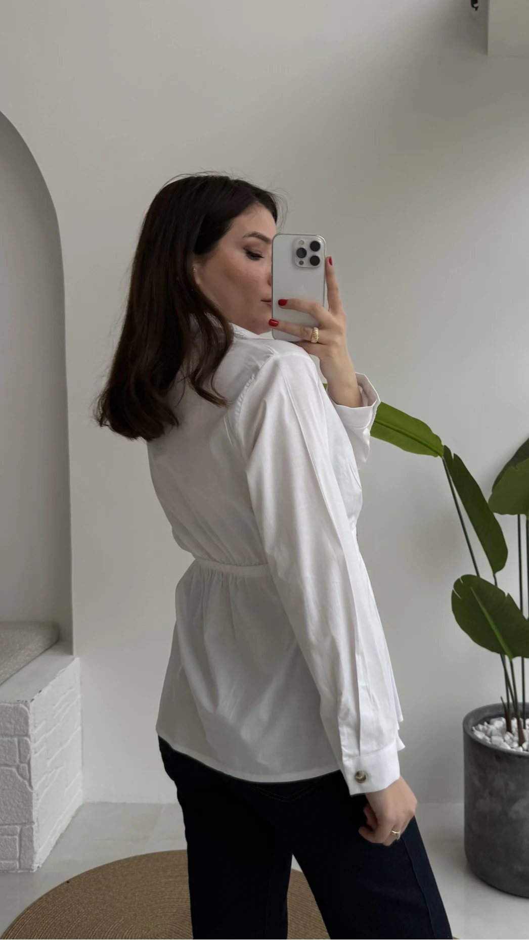 Coquette Pile Detay Düğmeli Kısa Bluz - Beyaz - Kod: 5426