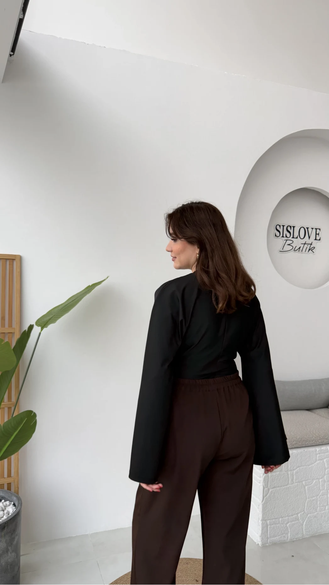 Marıs Yarasa Kol Crop Bluz - Siyah - Kod: 9128