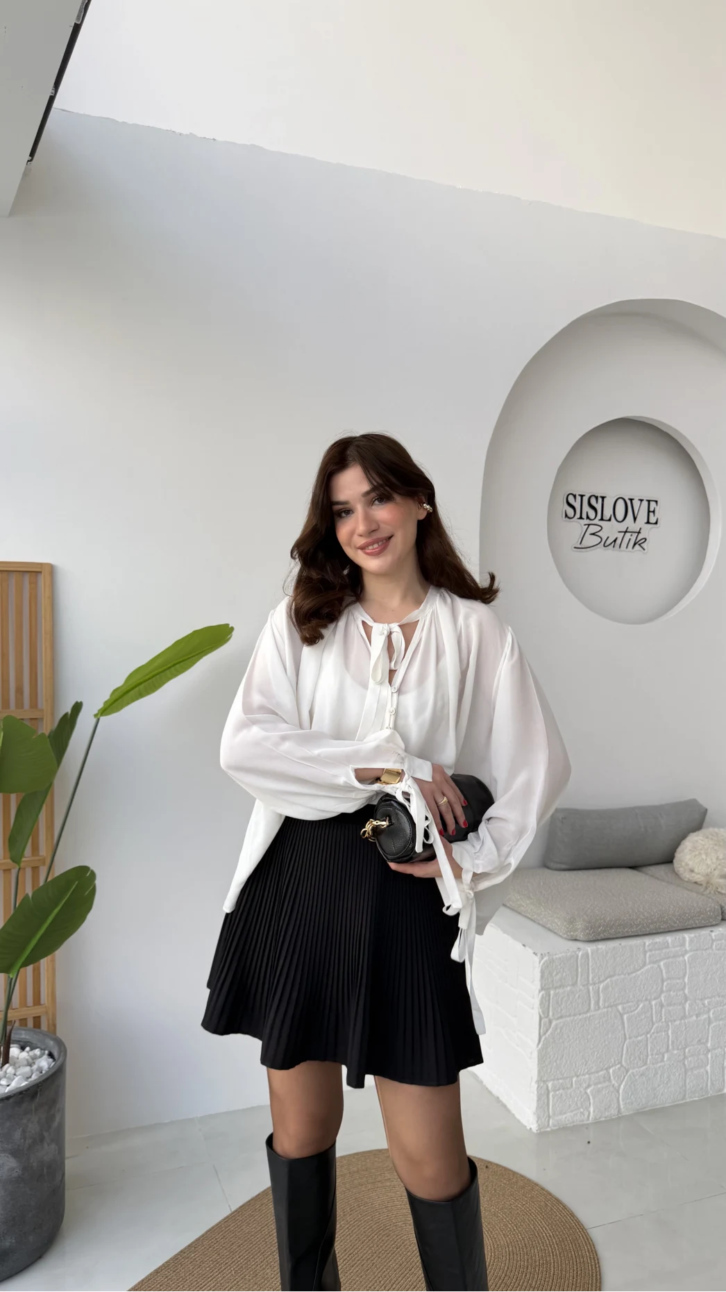 Clara Piliseli Şortlu Etek - Siyah - Kod: 0810