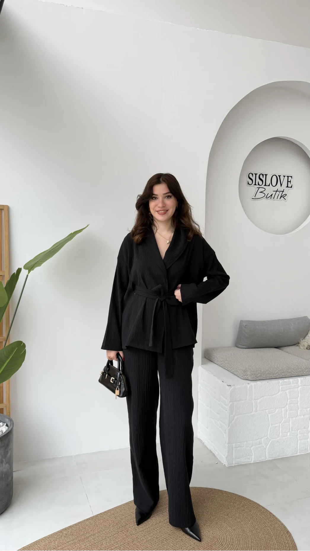 Ruth Kimono Takım - Siyah - Kod: 51277