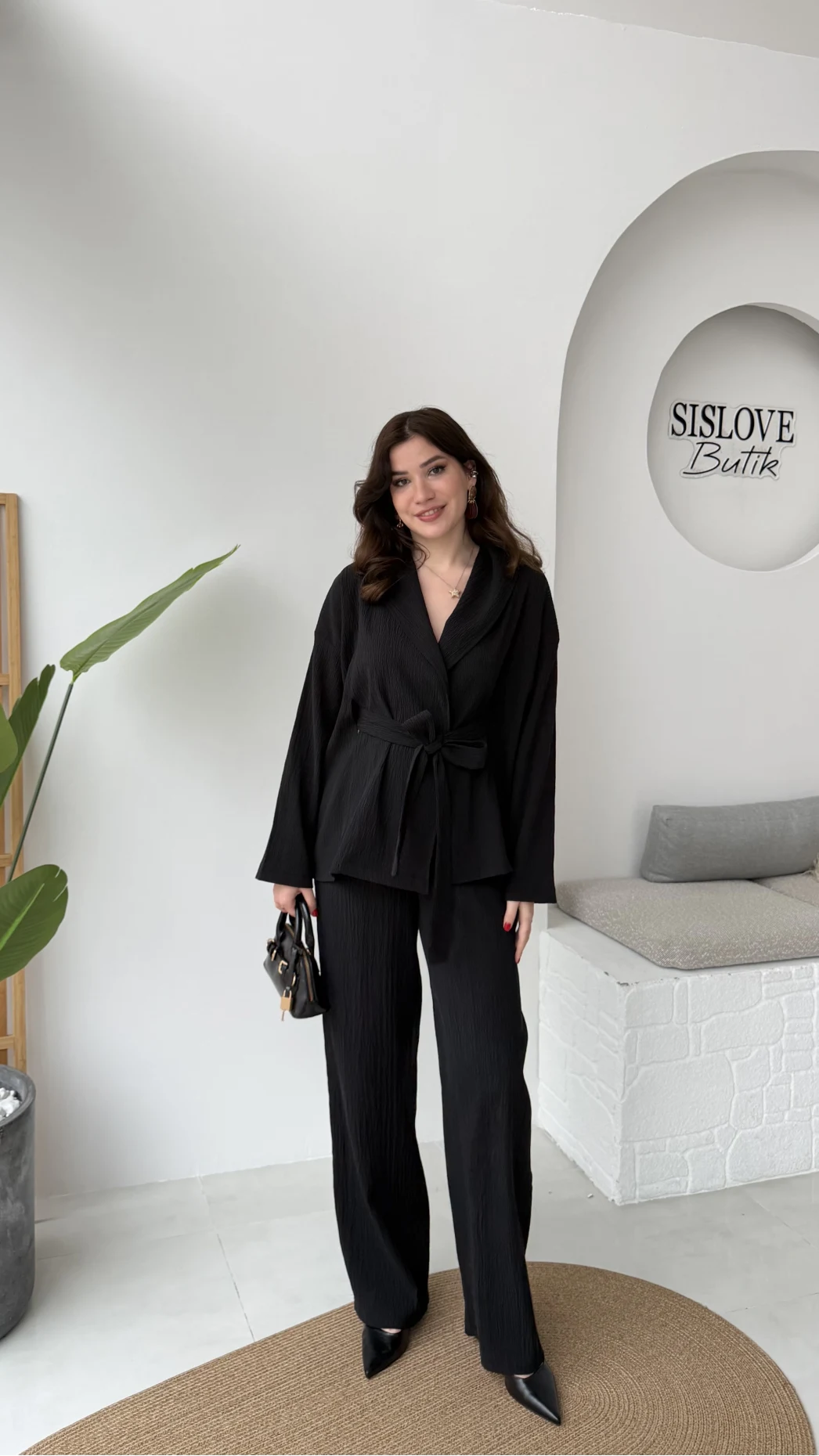 Ruth Kimono Takım - Siyah - Kod: 51277