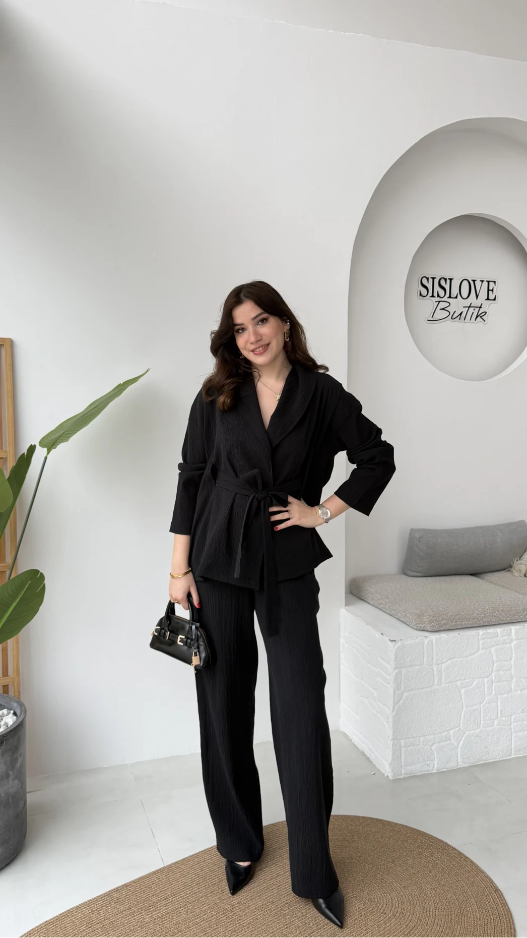 Ruth Kimono Takım - Siyah - Kod: 51277