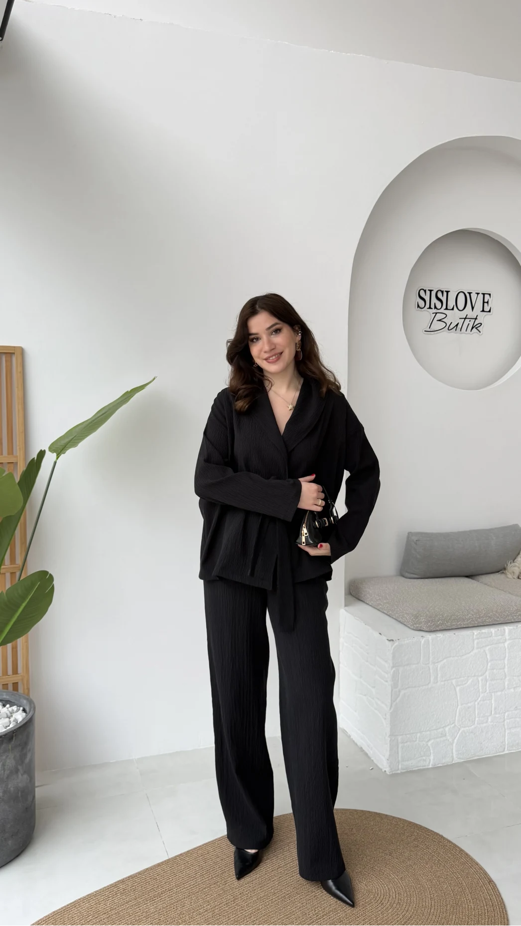 Ruth Kimono Takım - Siyah - Kod: 51277