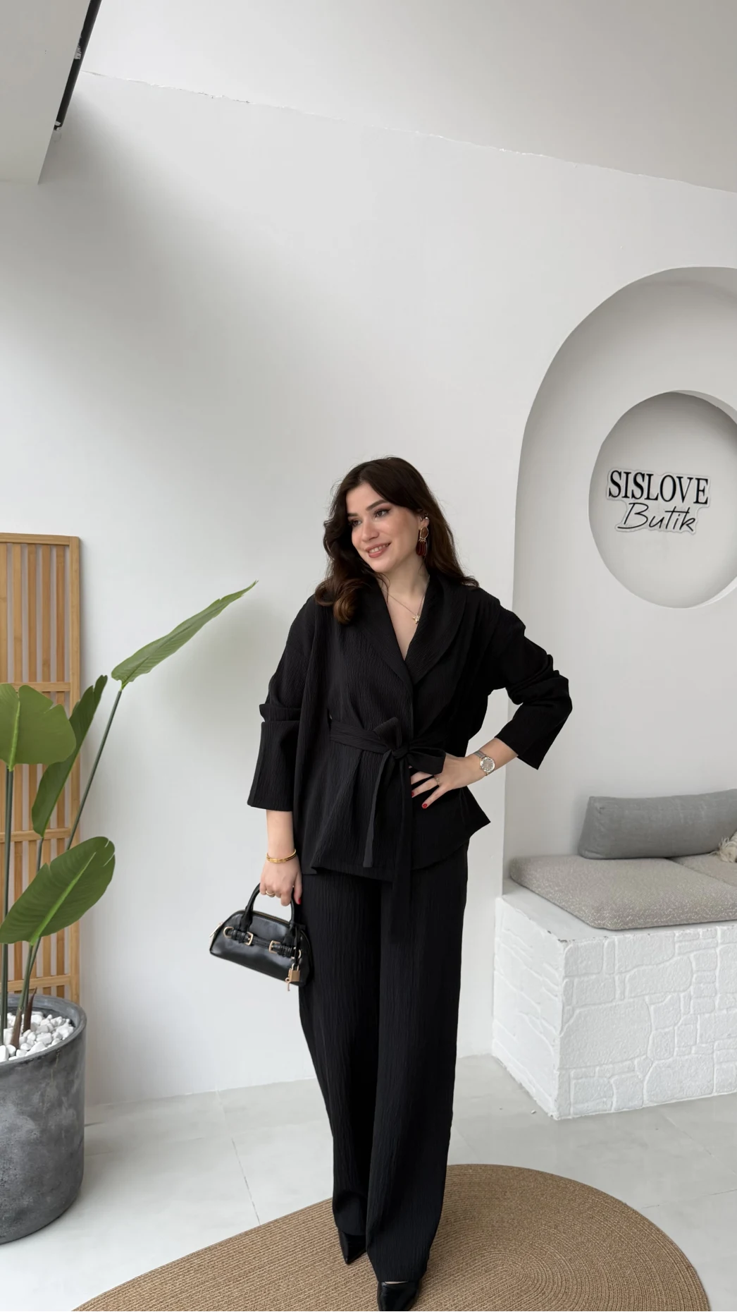 Ruth Kimono Takım - Siyah - Kod: 51277