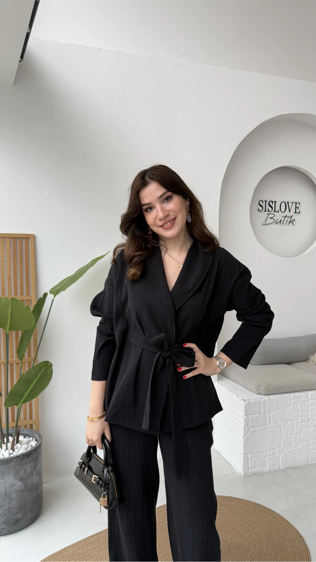 Ruth Kimono Takım - Siyah - Kod: 51277