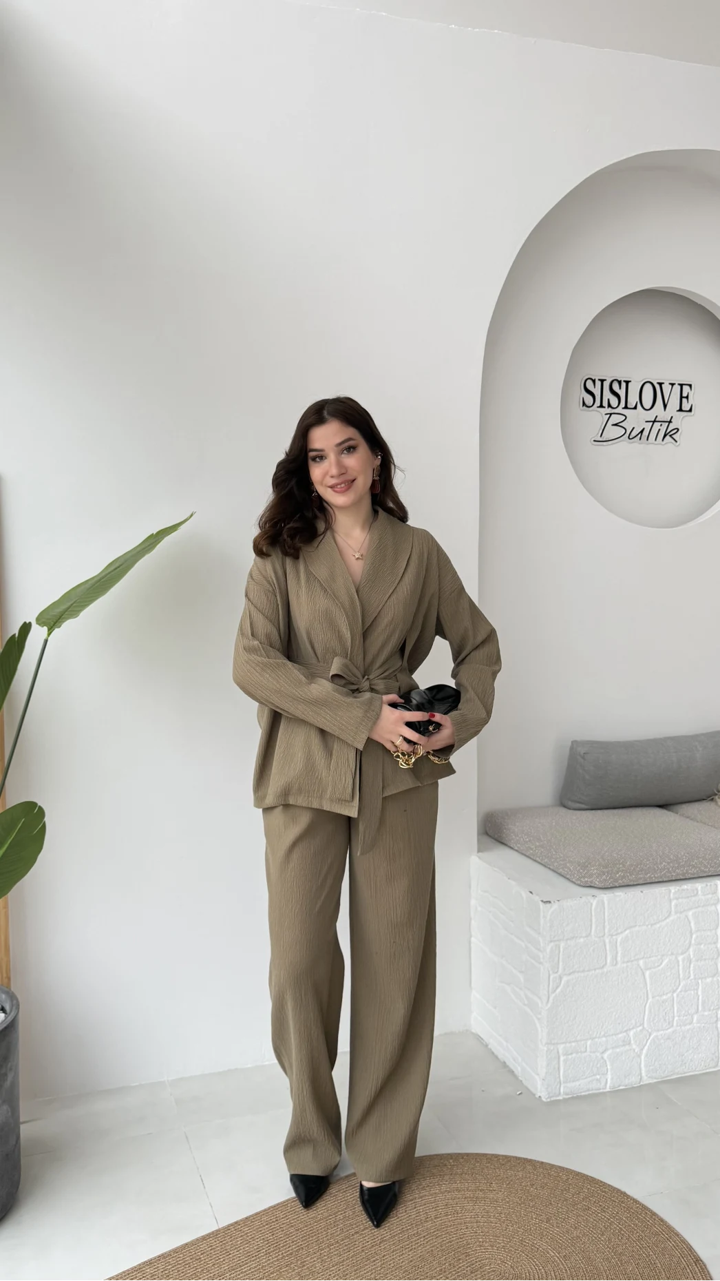 Ruth Kimono Takım - Haki - Kod: 51277