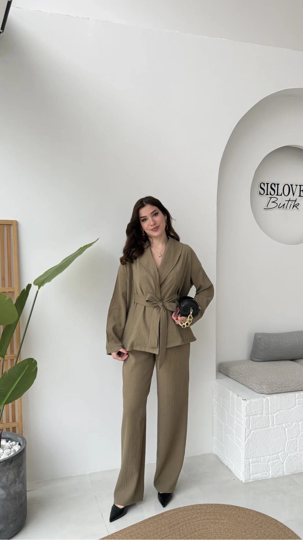 Ruth Kimono Takım - Haki - Kod: 51277