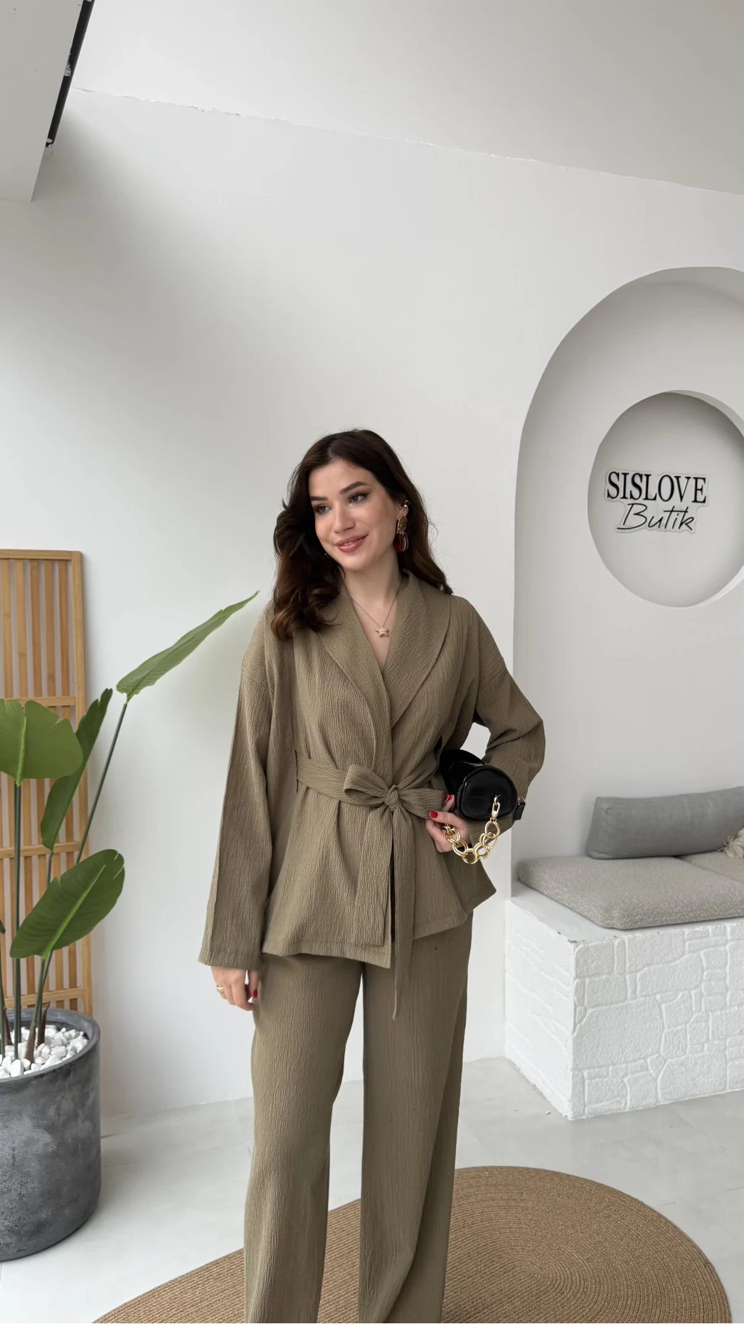 Ruth Kimono Takım - Haki - Kod: 51277