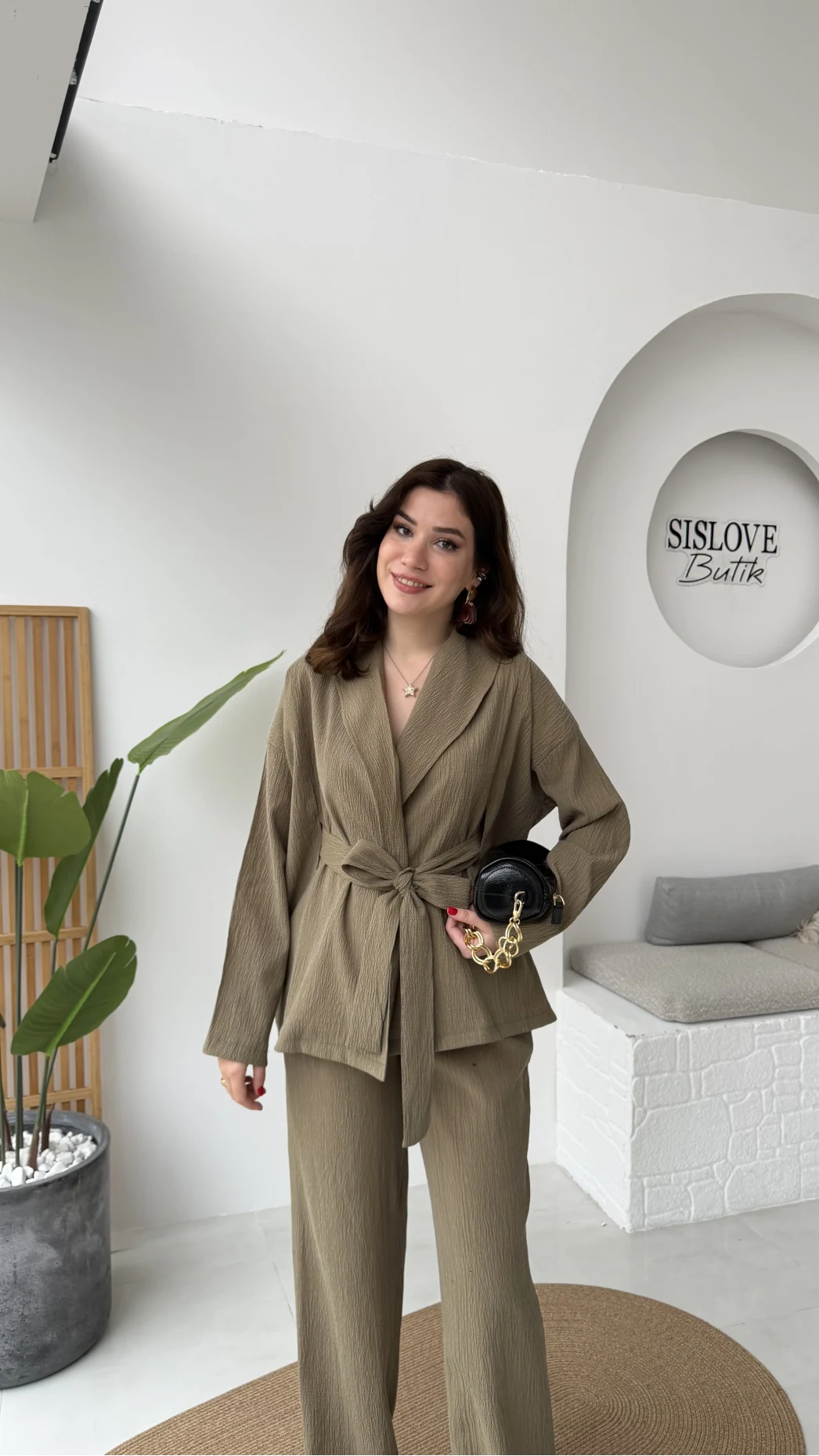 Ruth Kimono Takım - Haki - Kod: 51277