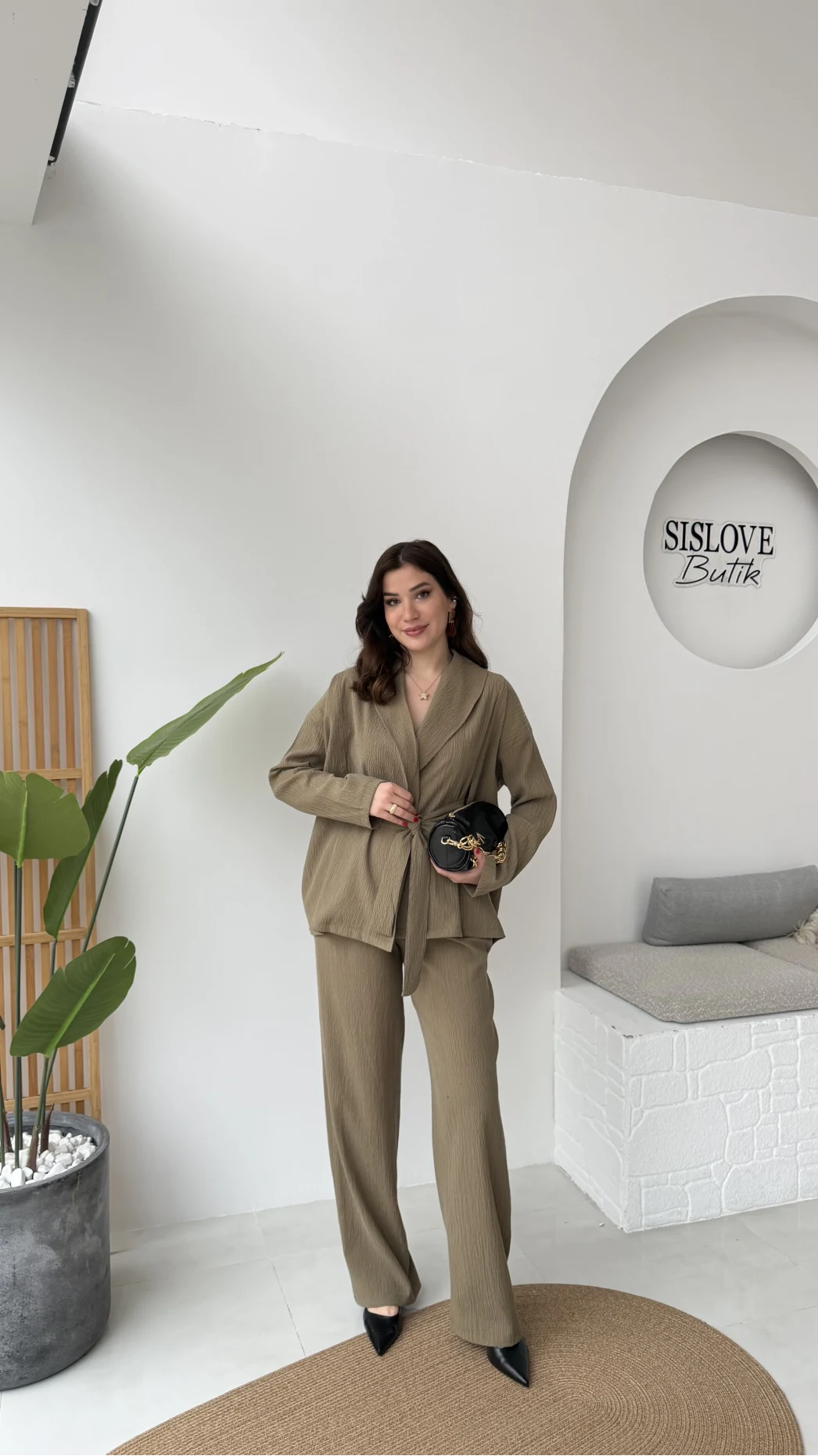 Ruth Kimono Takım - Haki - Kod: 51277