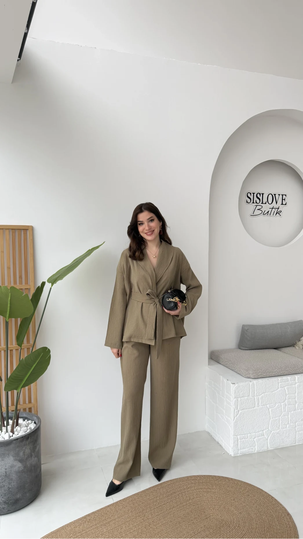 Ruth Kimono Takım - Haki - Kod: 51277