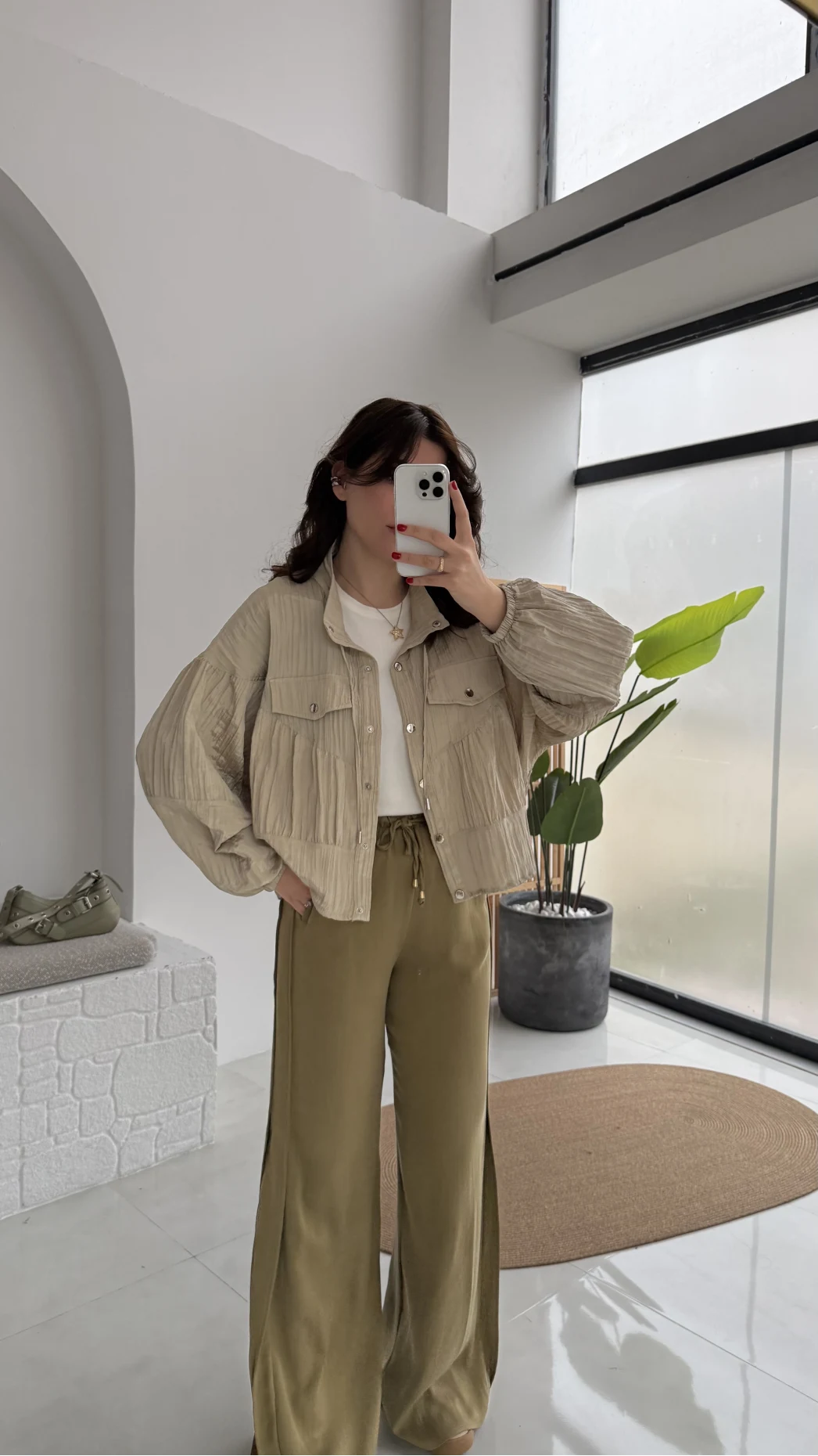 Best Beli Lastikli Paça Detaylı Pantolon - Haki - Kod: 51283