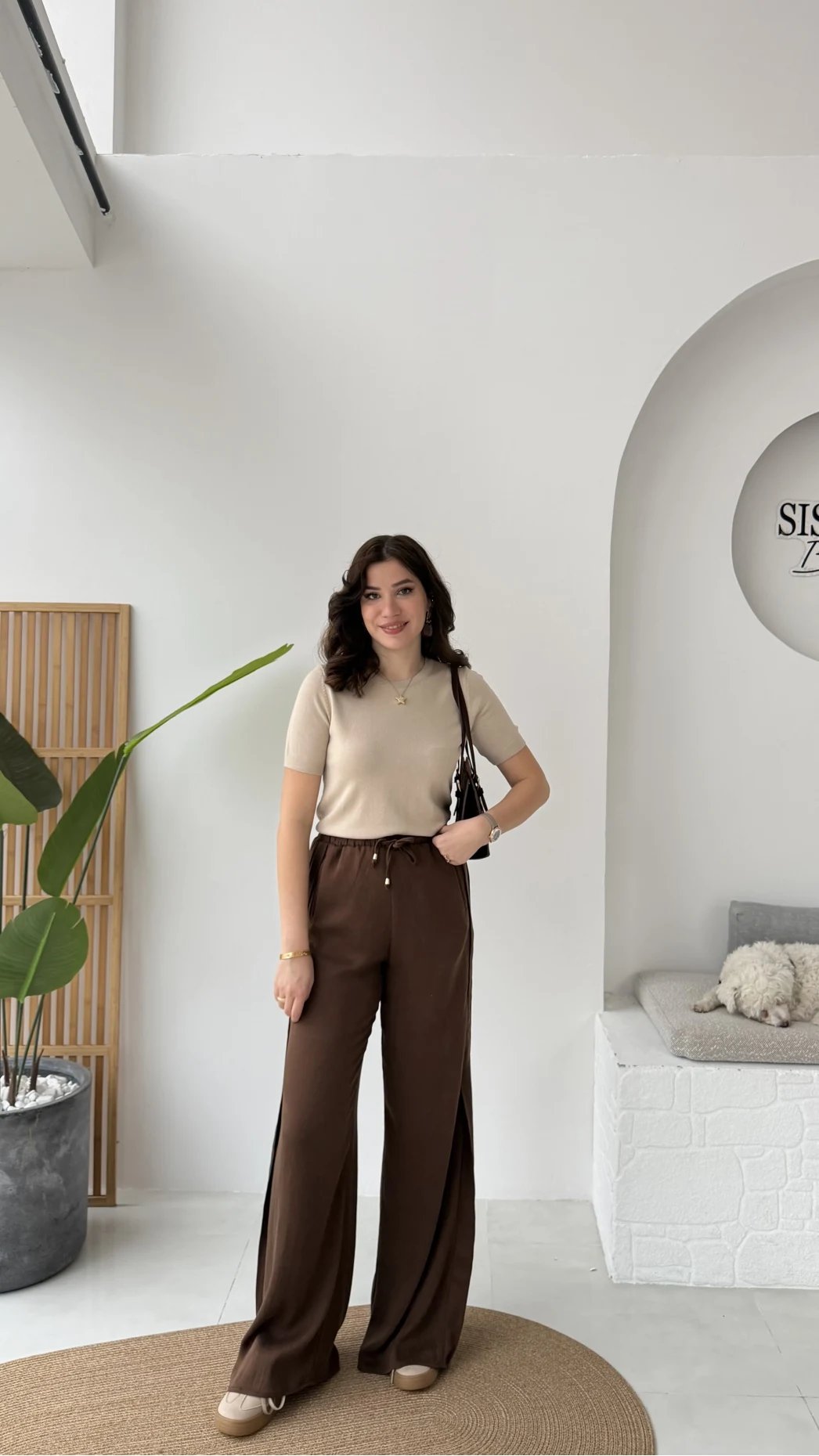 Best Beli Lastikli Paça Detaylı Pantolon - Kahverengi - Kod: 51283