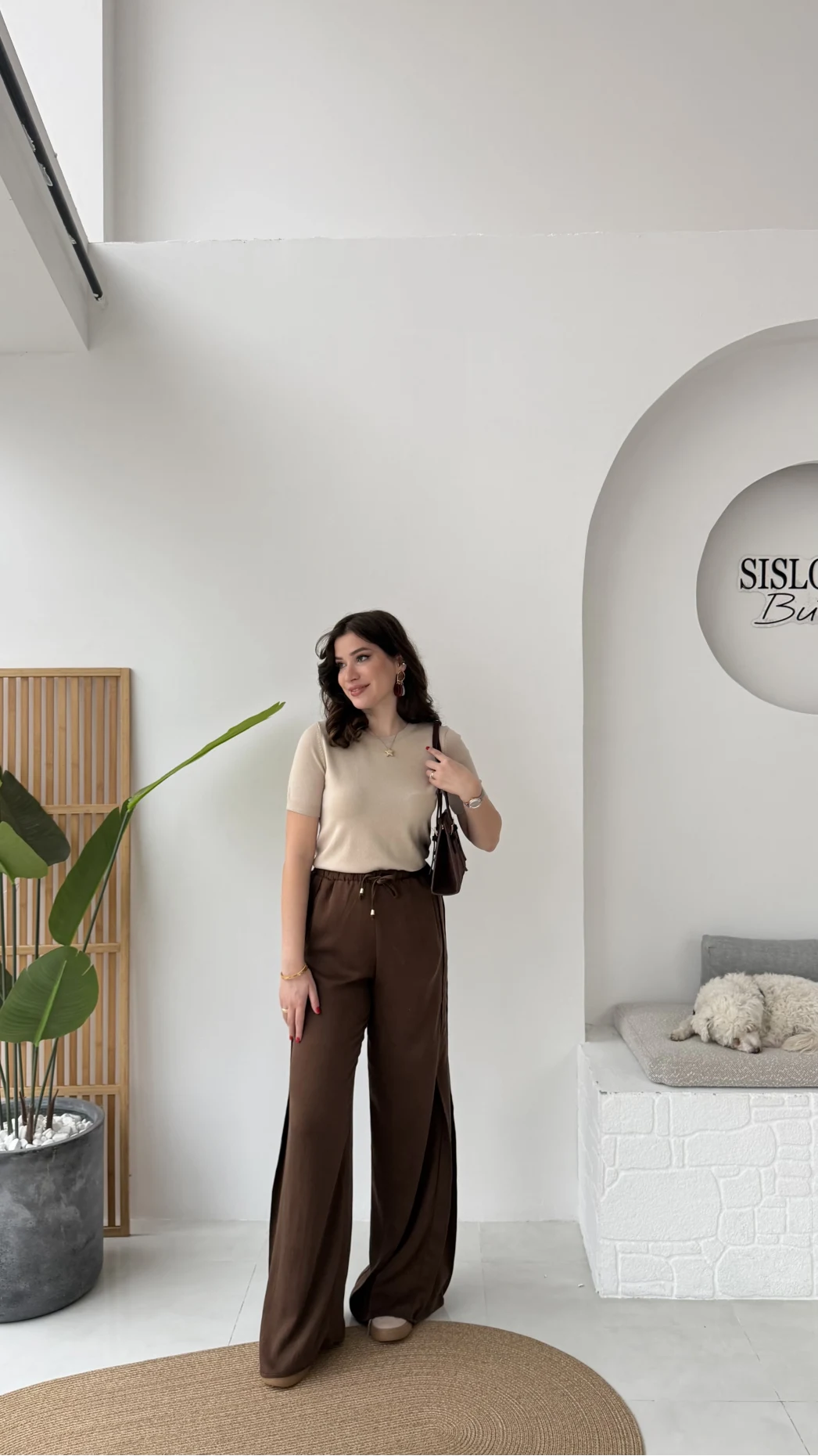 Best Beli Lastikli Paça Detaylı Pantolon - Kahverengi - Kod: 51283