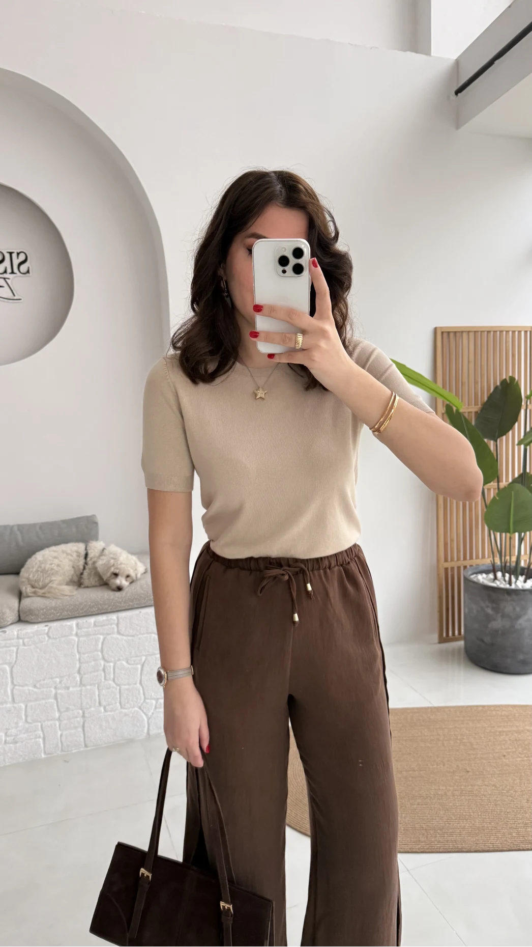 Best Beli Lastikli Paça Detaylı Pantolon - Kahverengi - Kod: 51283