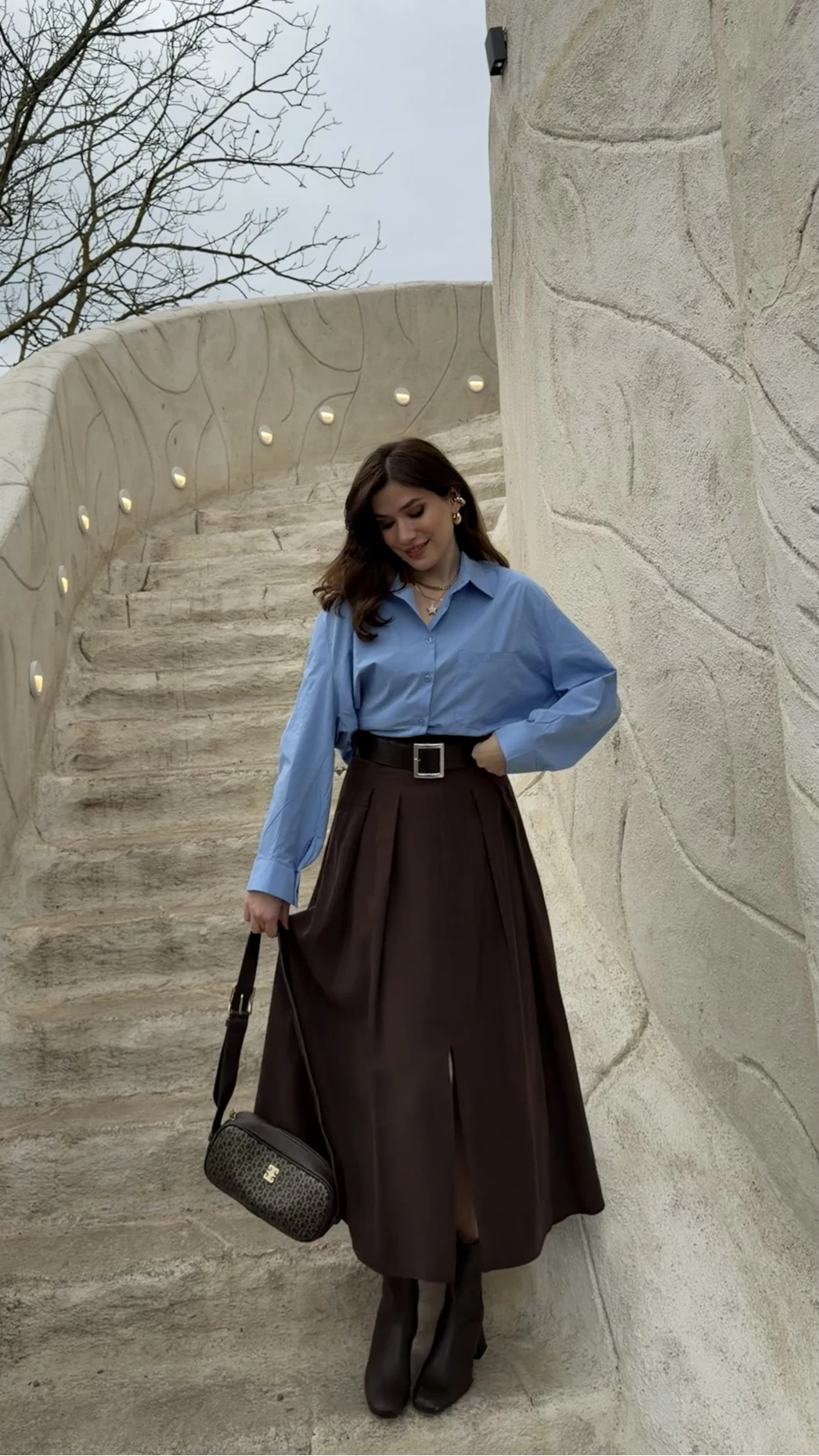 Paloma Tek Cepli Poplin Gömlek - Mavi - Kod: 5020