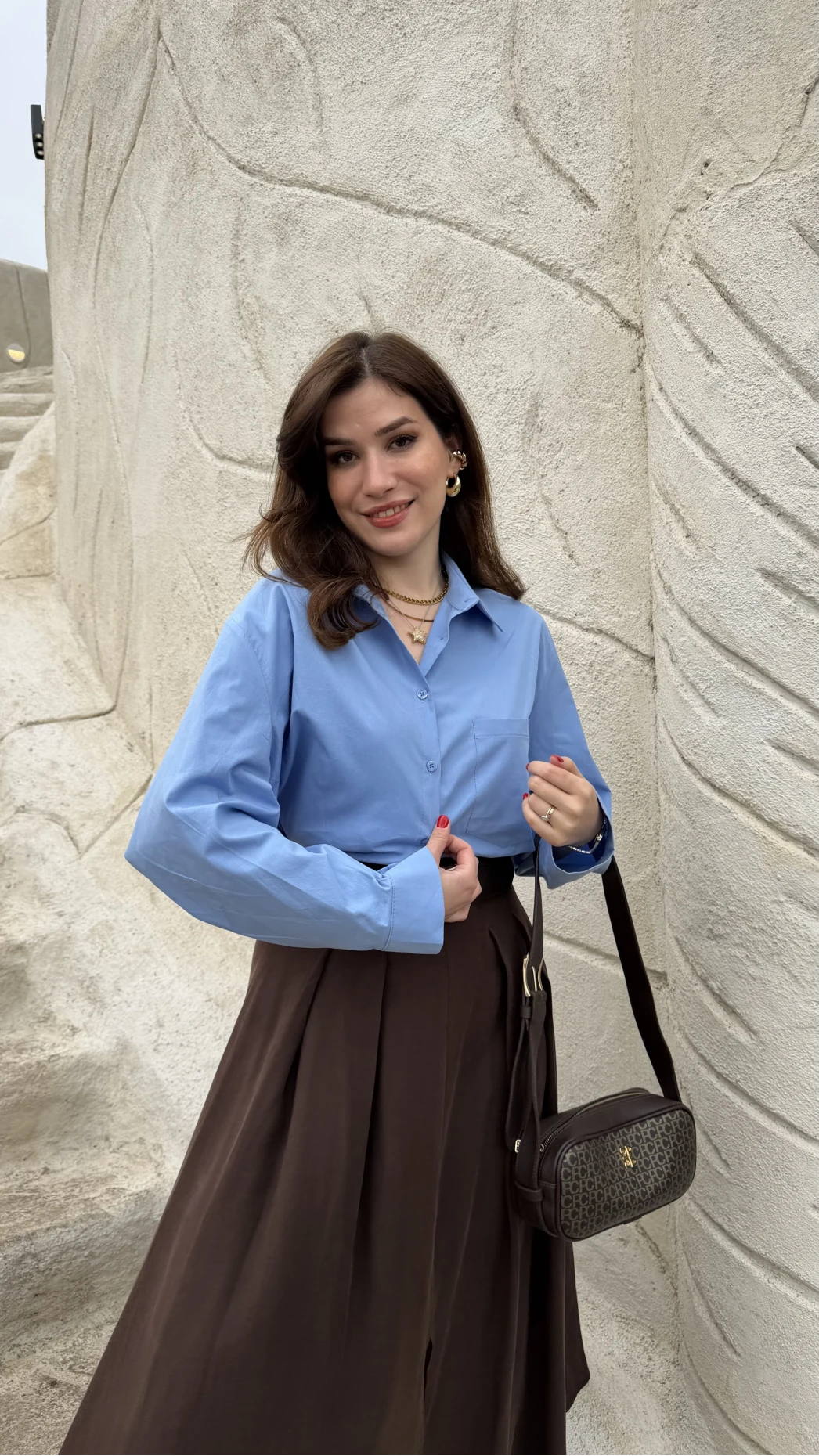 Paloma Tek Cepli Poplin Gömlek - Mavi - Kod: 5020