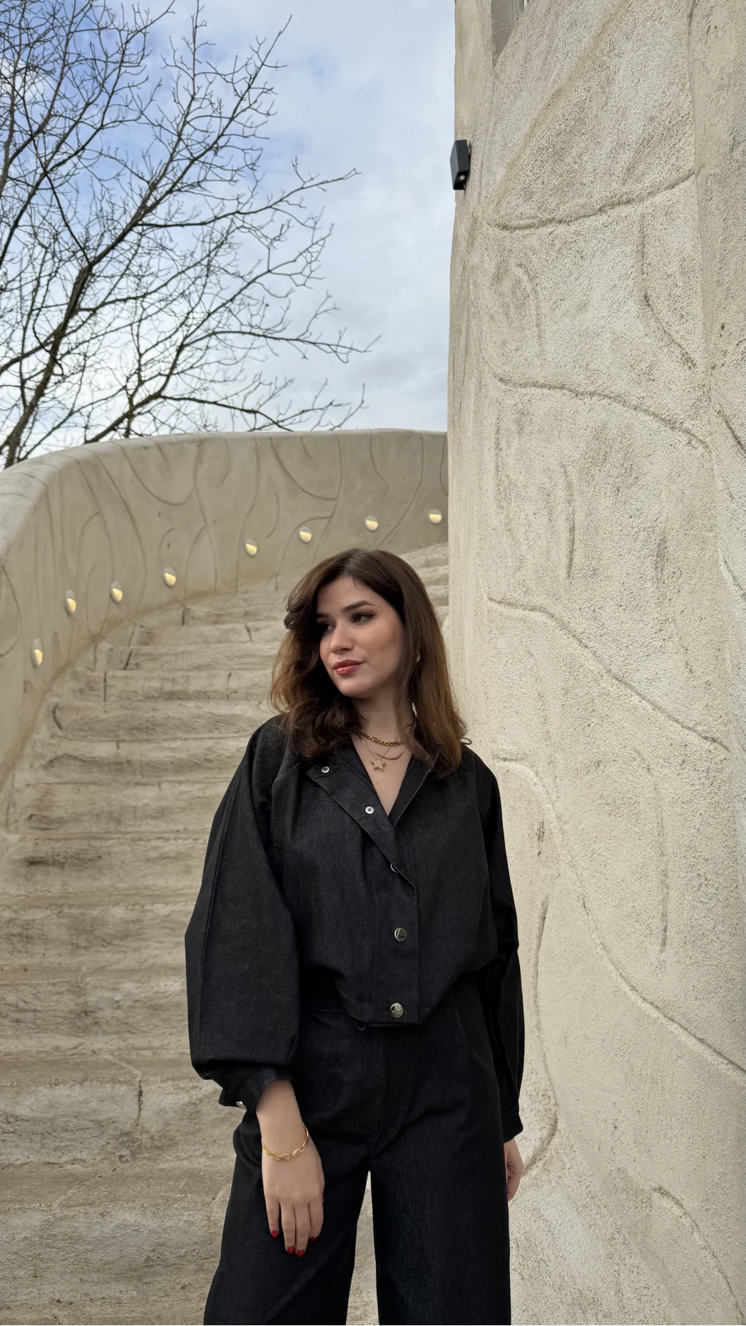 Lena Denim Bomber Ceket Pantolon Takım - Siyah - Kod: 8939