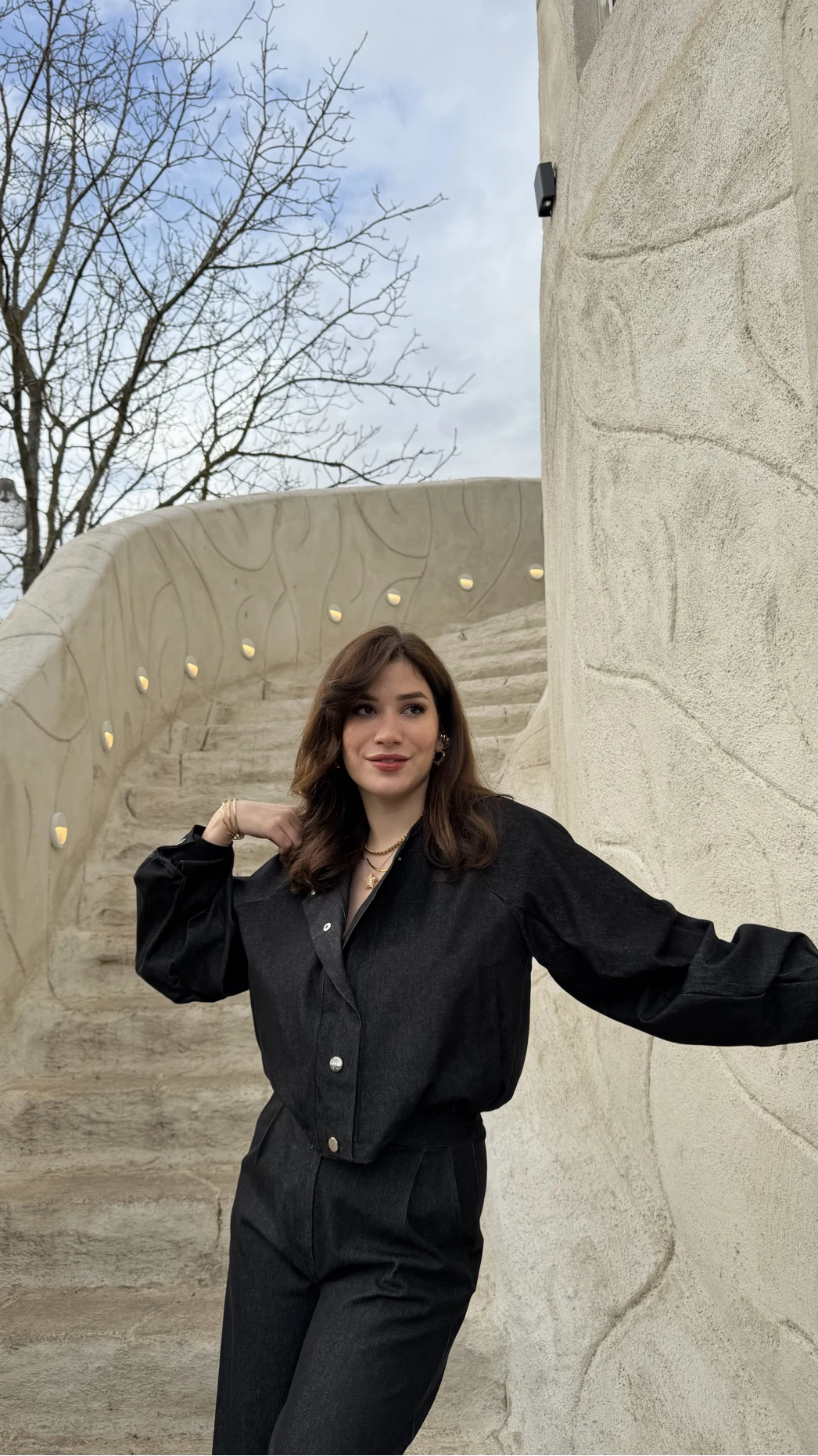 Lena Denim Bomber Ceket Pantolon Takım - Siyah - Kod: 8939