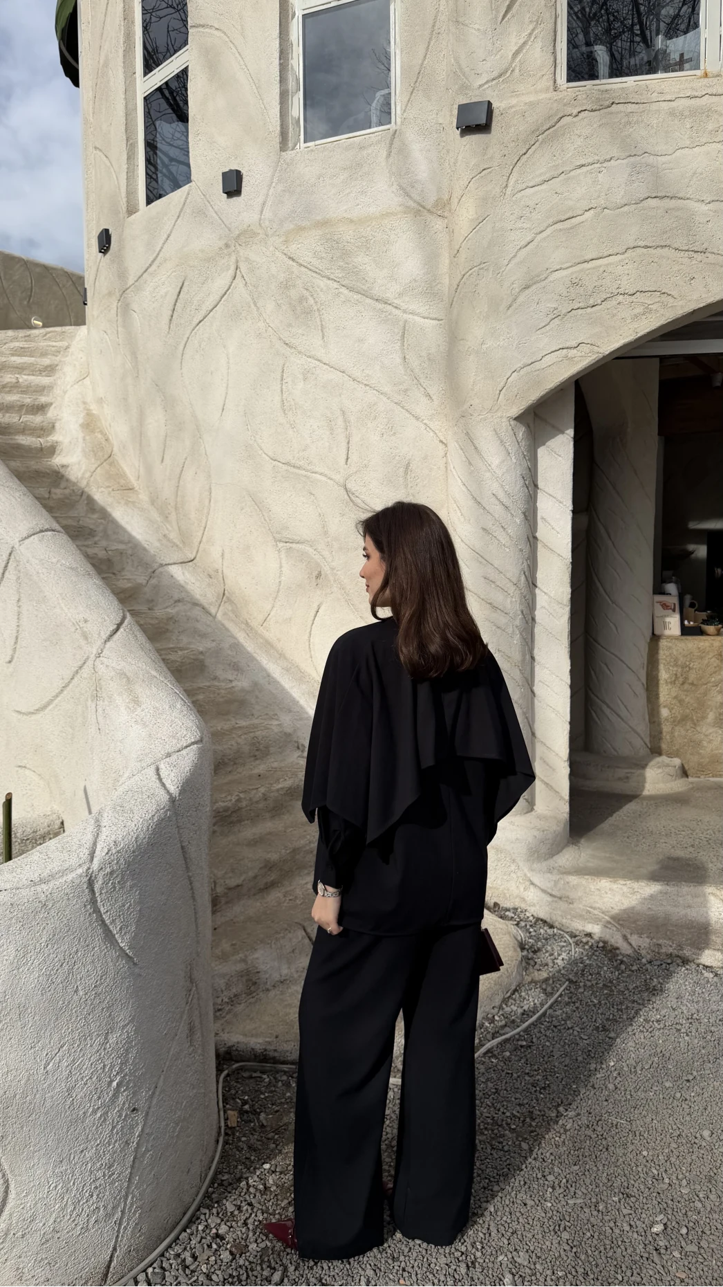 Anastasia Pelerin Detay Gömlek Takım - Siyah - Kod: 8851