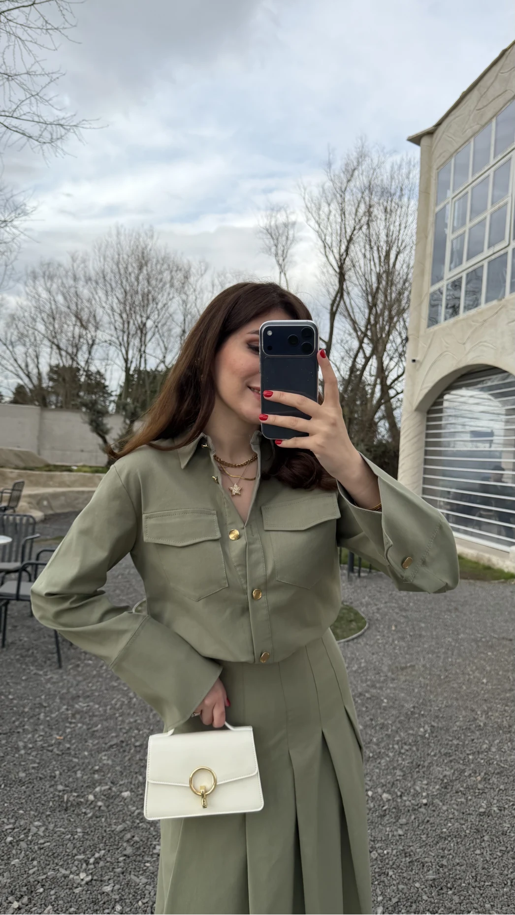 Loretta Pileli Etek Gömlek Takım - Mint - Kod: 266004