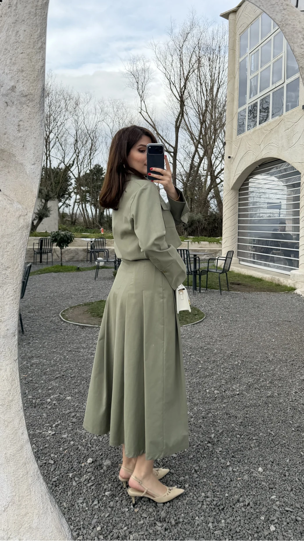 Loretta Pileli Etek Gömlek Takım - Mint - Kod: 266004