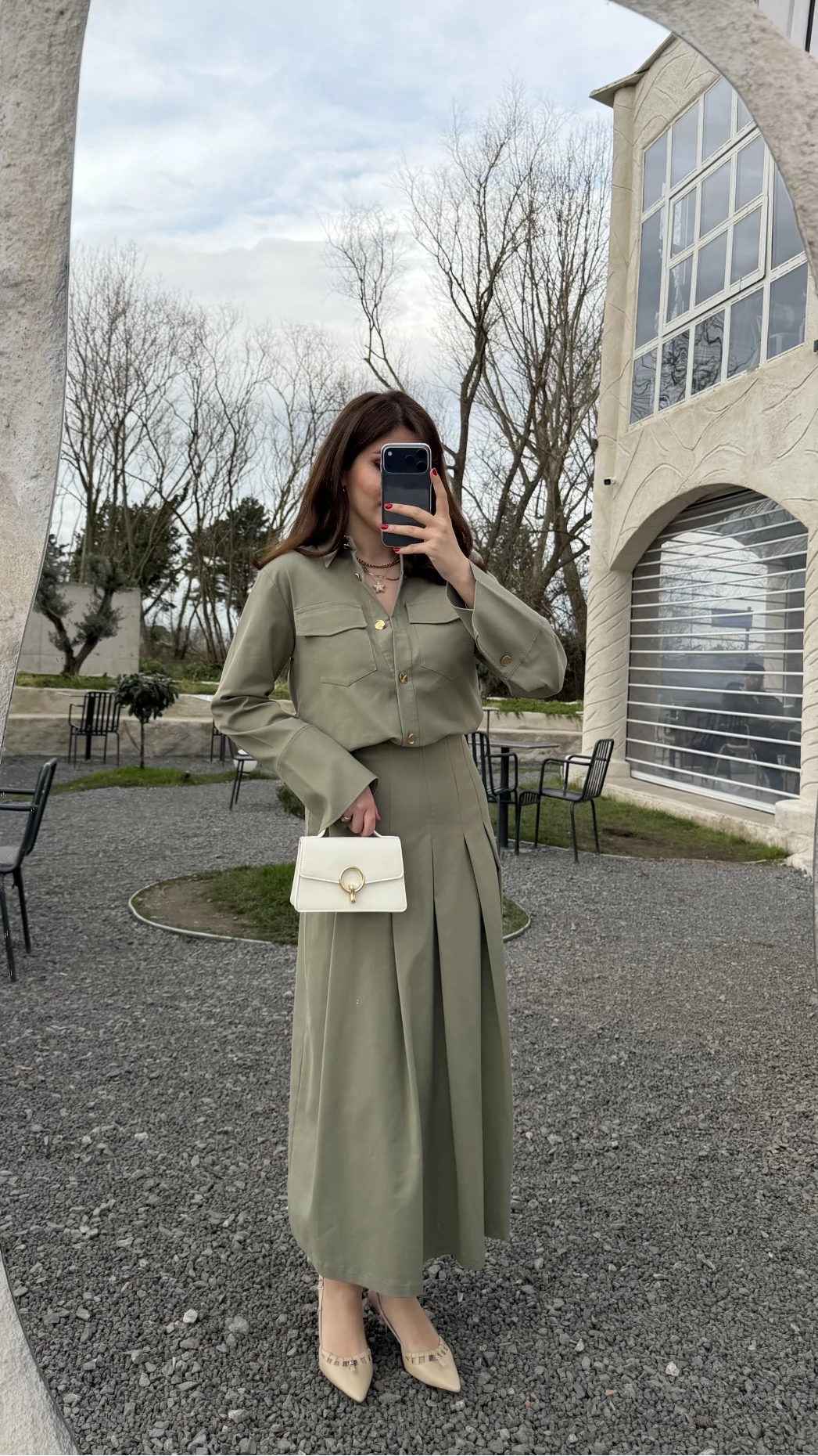 Loretta Pileli Etek Gömlek Takım - Mint - Kod: 266004