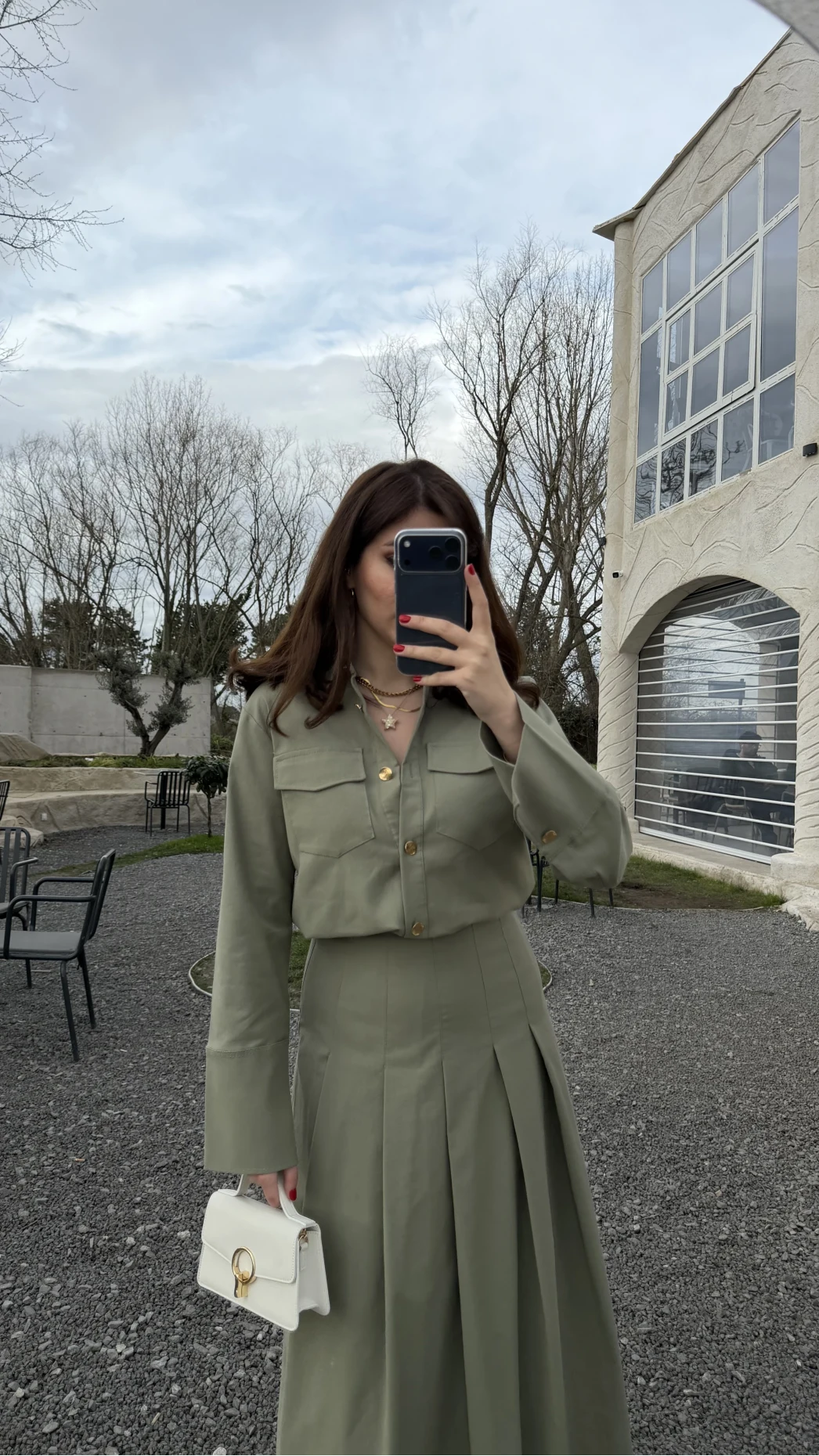 Loretta Pileli Etek Gömlek Takım - Mint - Kod: 266004