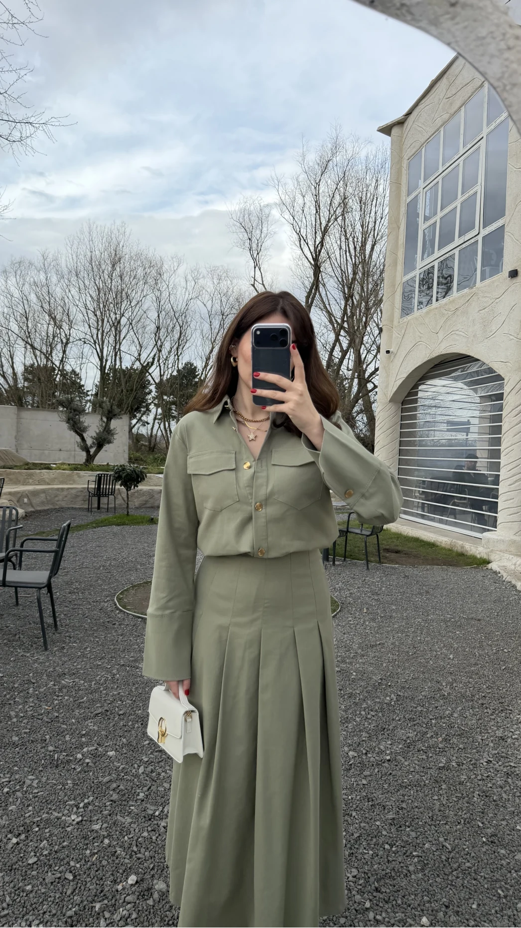 Loretta Pileli Etek Gömlek Takım - Mint - Kod: 266004