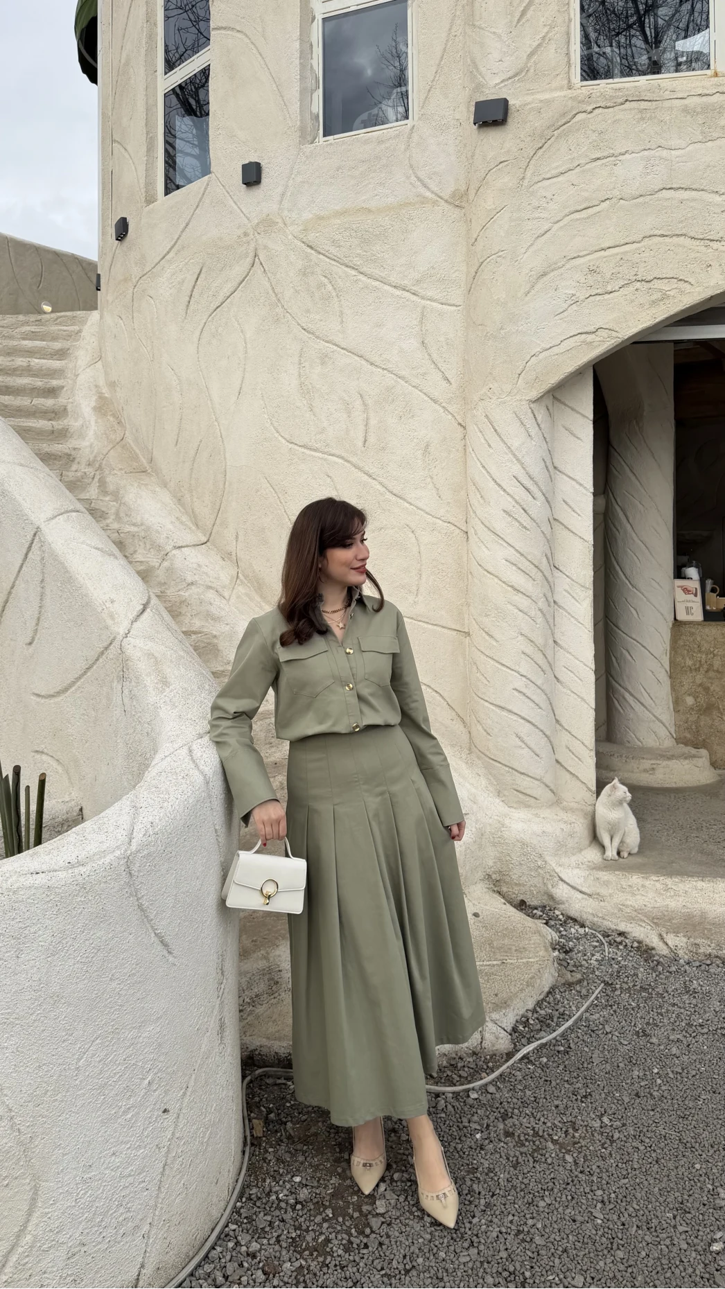 Loretta Pileli Etek Gömlek Takım - Mint - Kod: 266004