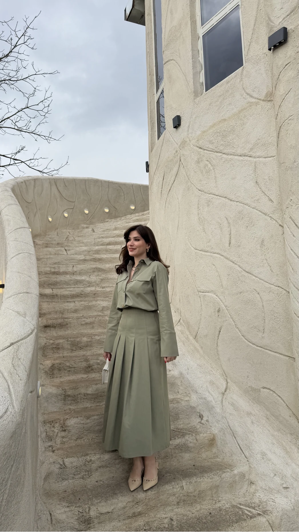 Loretta Pileli Etek Gömlek Takım - Mint - Kod: 266004