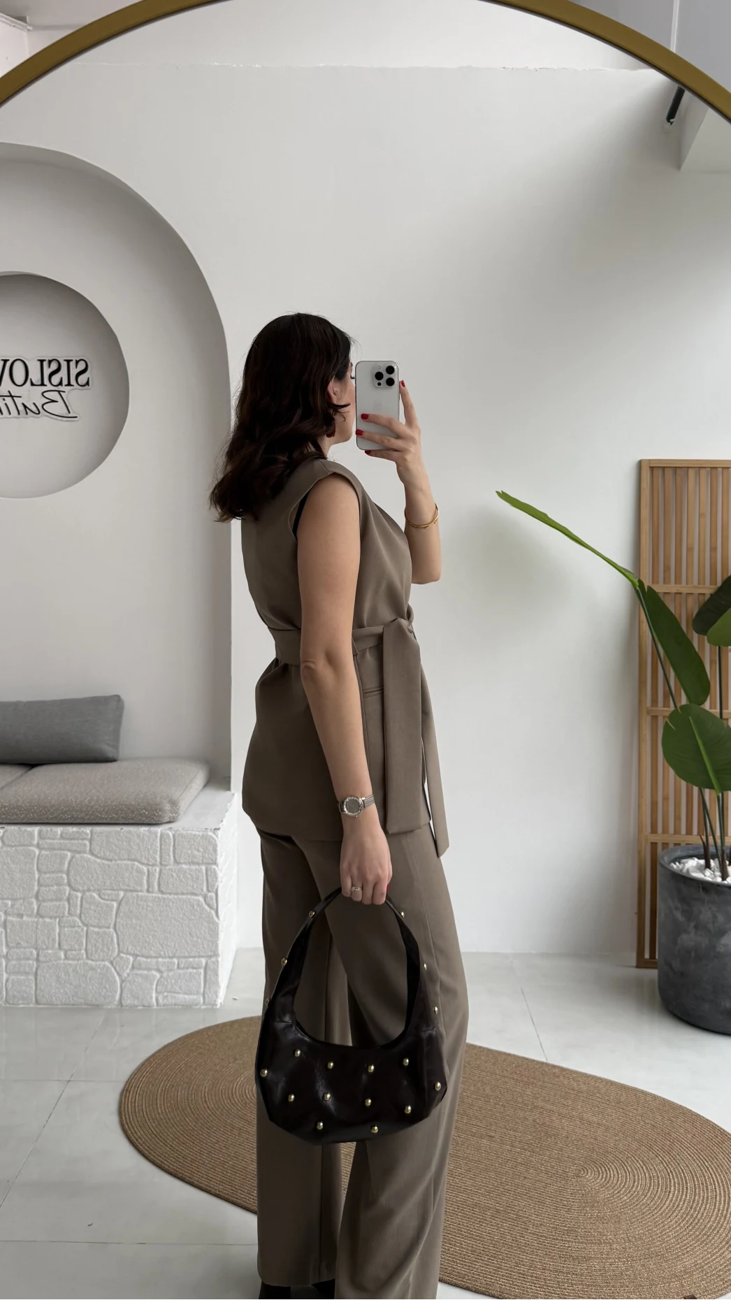 Verona Kuşaklı Yelek Takım - Haki - Kod: 8859