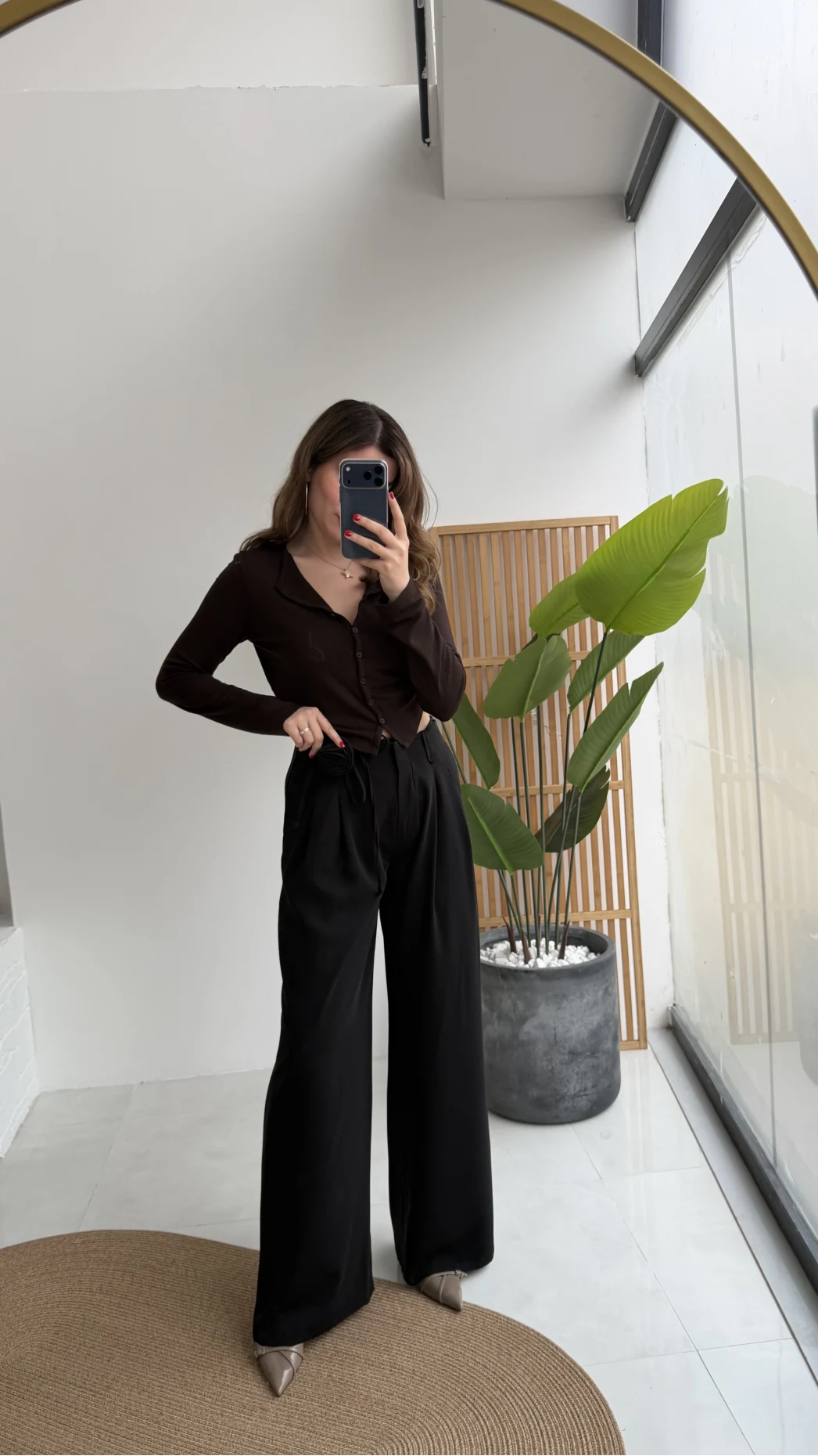 Dilvin Düğmeli Triko Hırka - Koyu Kahve - Kod: 31413