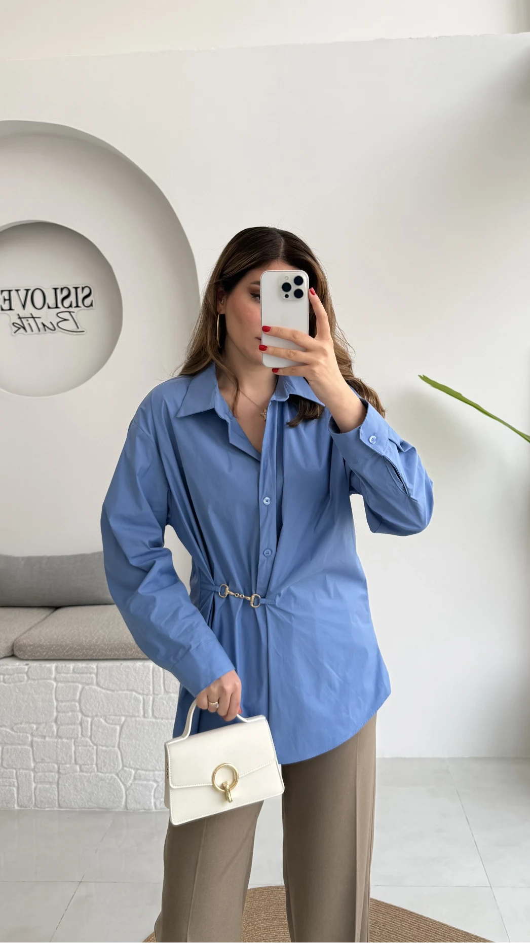 Marley Toka Detay Gömlek - Mavi - Kod: 5019