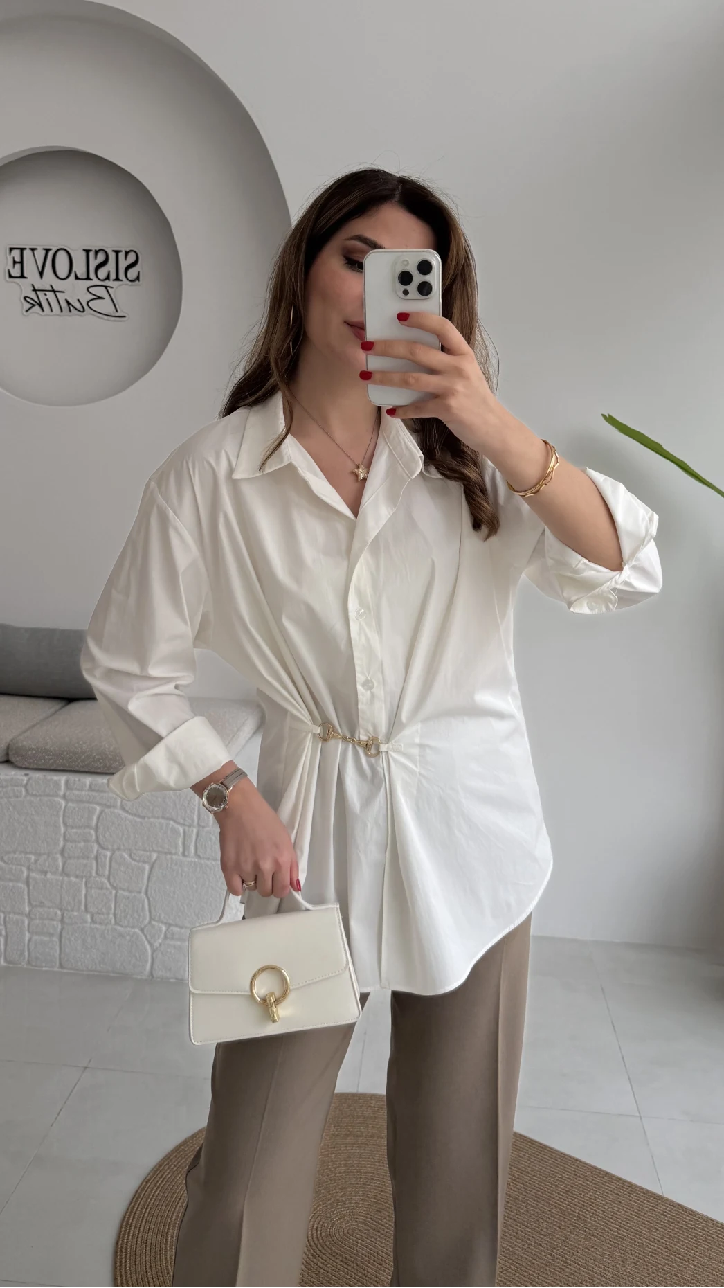 Marley Toka Detay Gömlek - Ekru - Kod: 5019