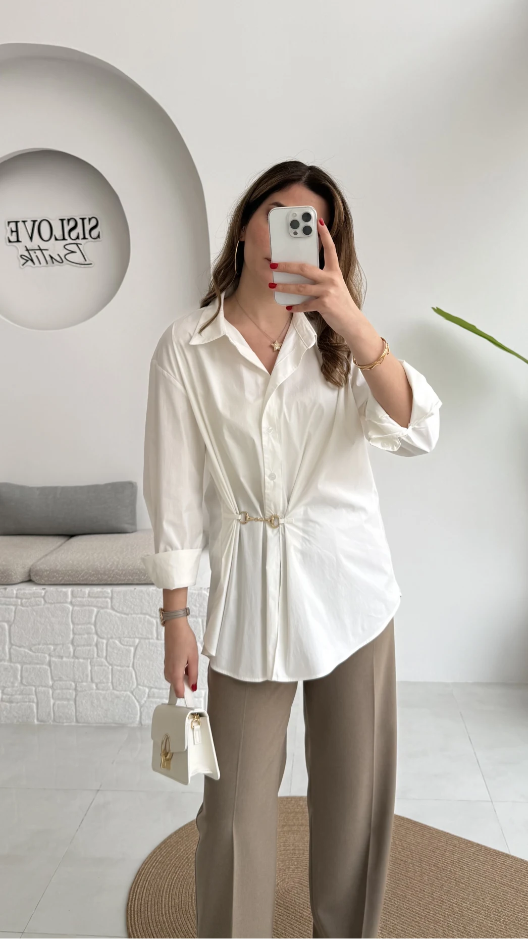 Marley Toka Detay Gömlek - Ekru - Kod: 5019