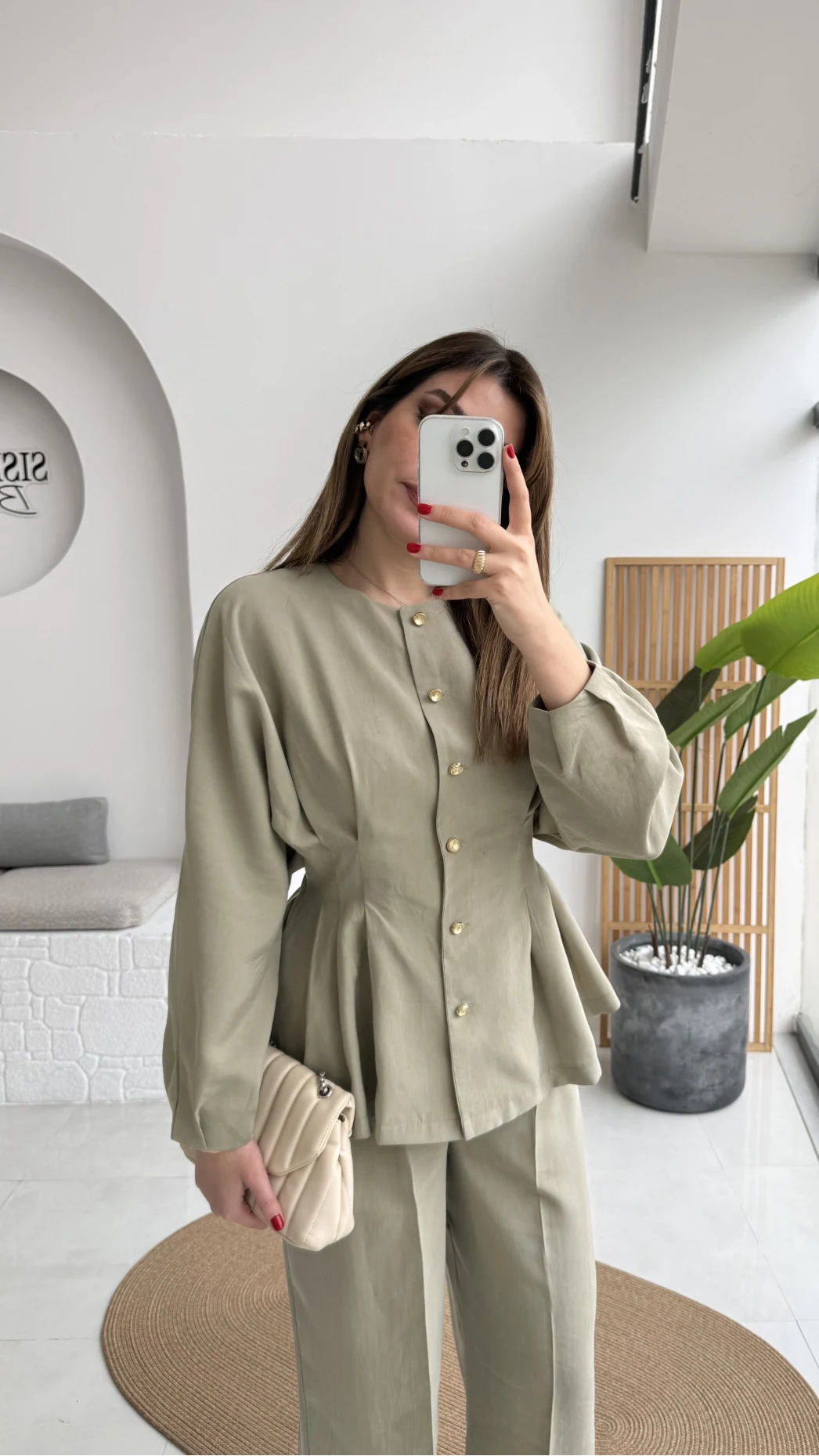 Stellaa Pile Dikişli Takım - Çağla - Kod: 8930