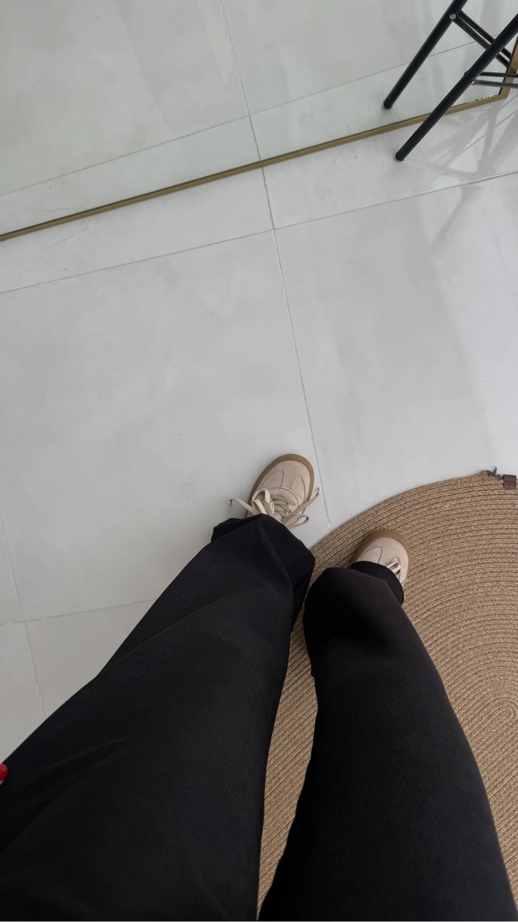 Kadife Cırt Detay Pantolon - Siyah - Kod: 3997