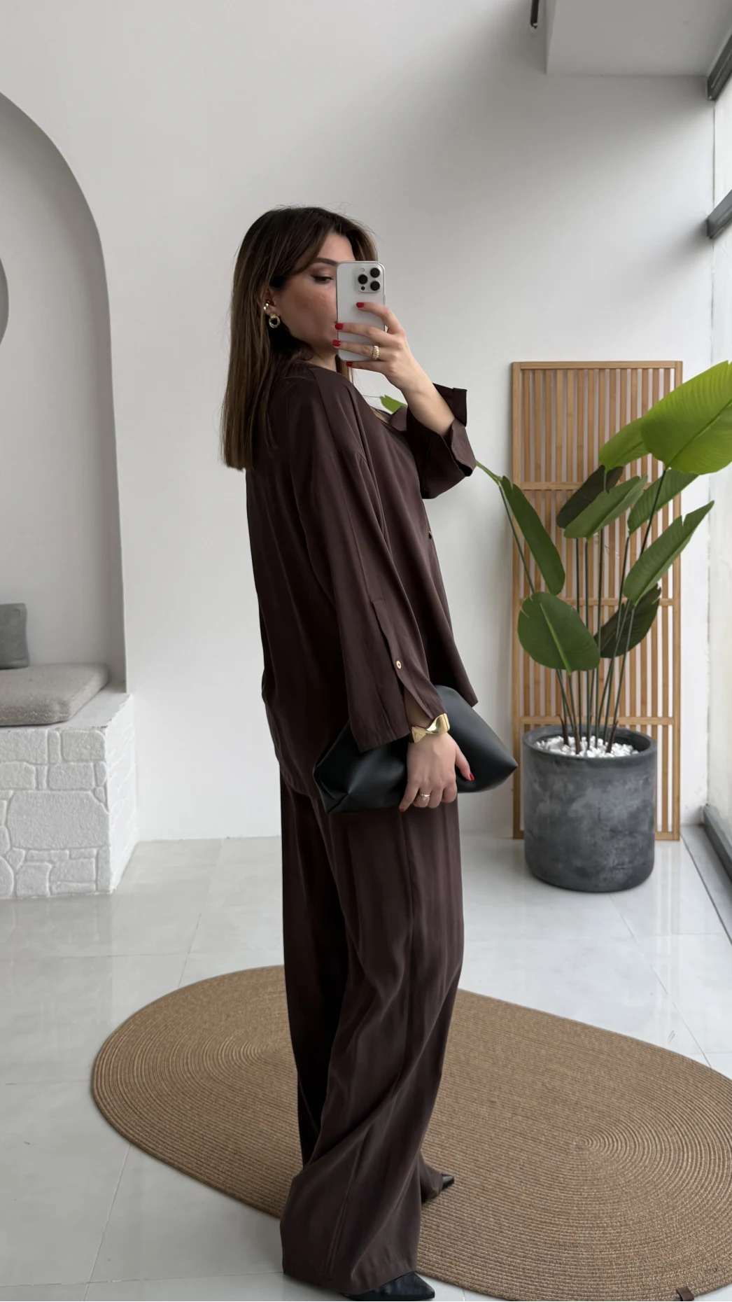 Boschetto Tencel Takım - Kahve - Kod: 51260